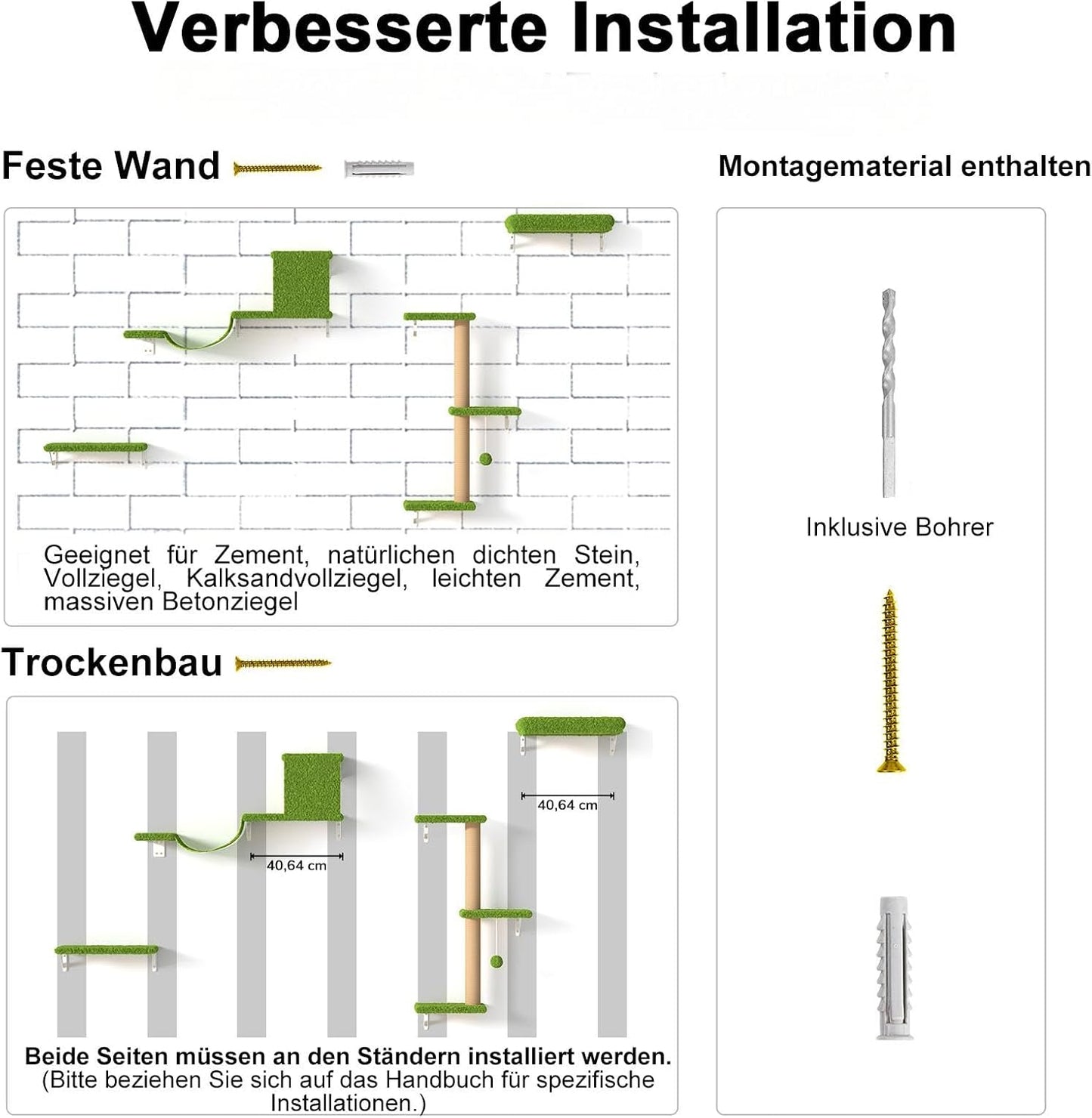 10-teiliges Kletterwand-Set mit Hängematte, grün