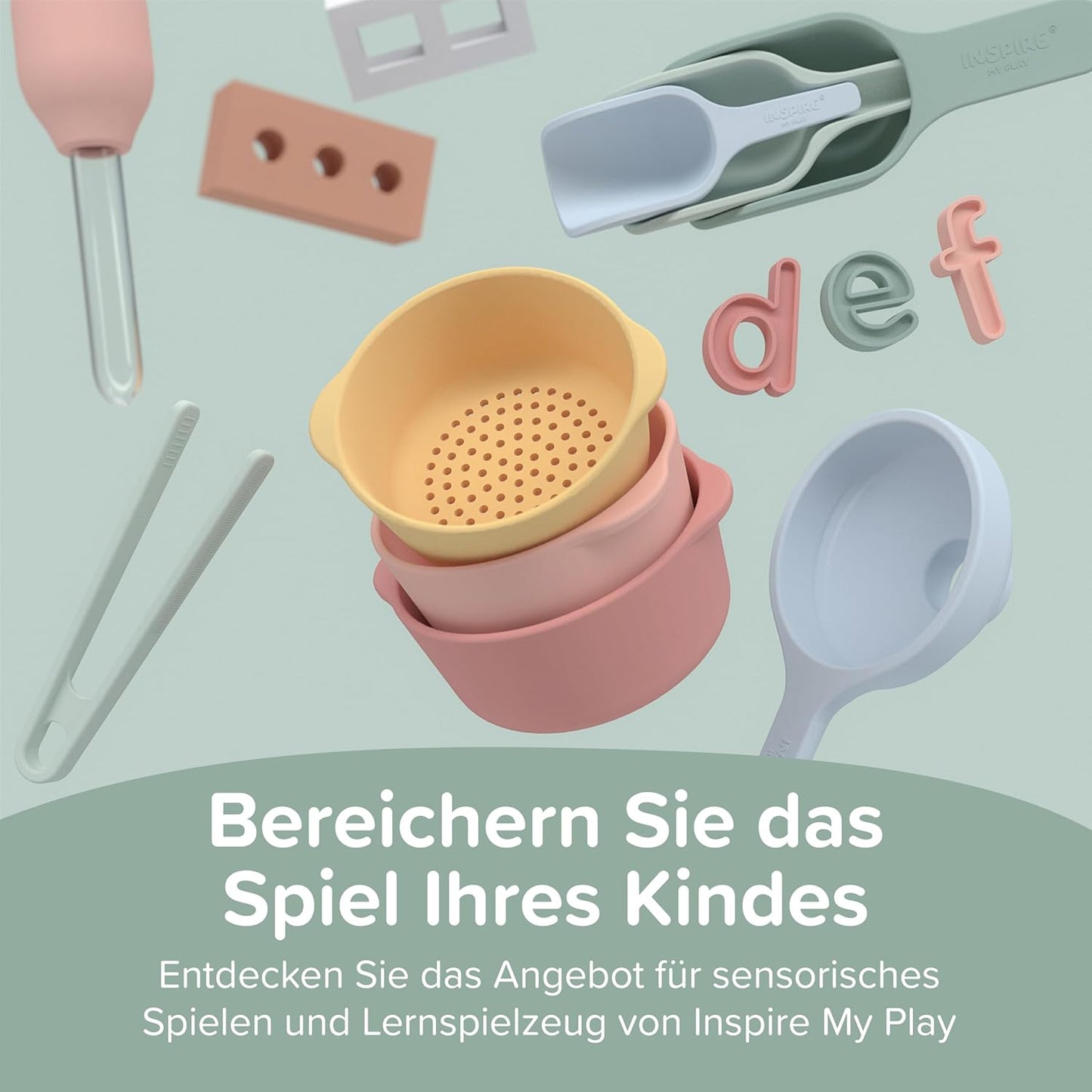 Silikonschalen und Sieb