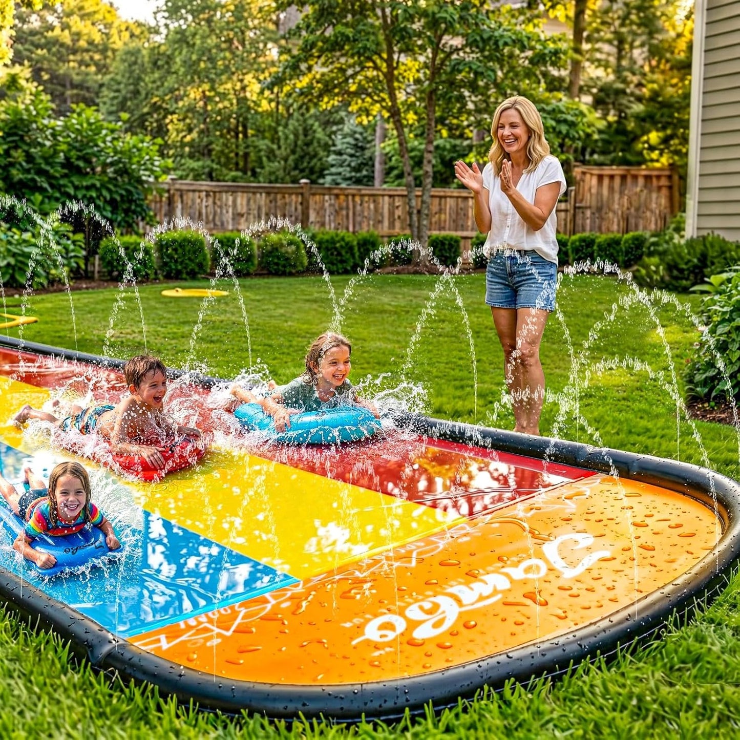 Wasserrutsche mit 3 Bodyboards, Drei-weg