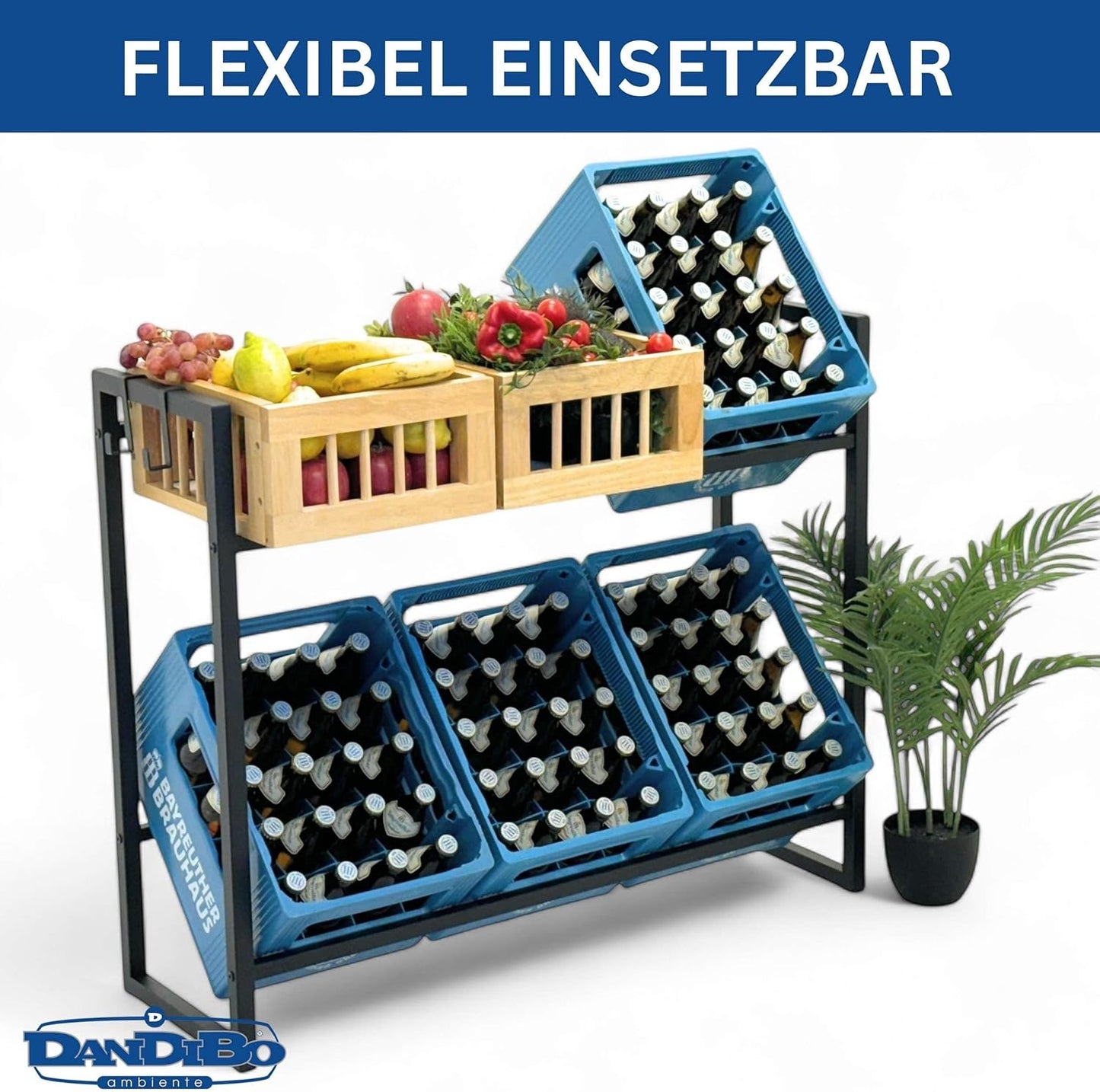 Getränkekistenregal für 6 Kisten