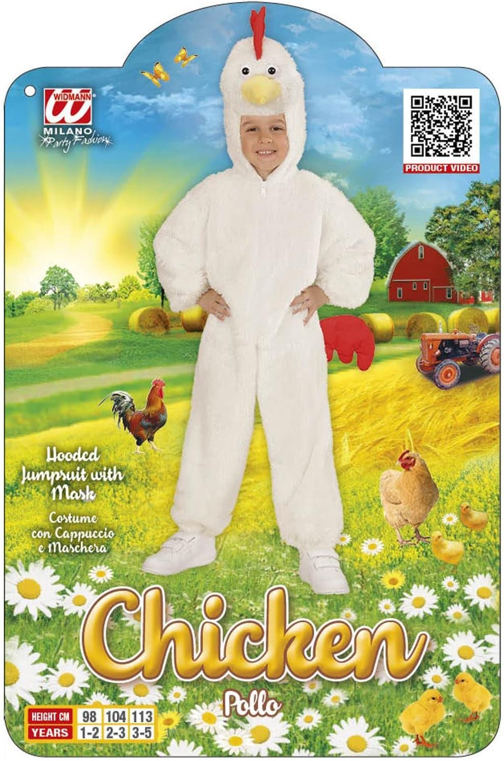 Plüschkinderkostüm Huhn, 98