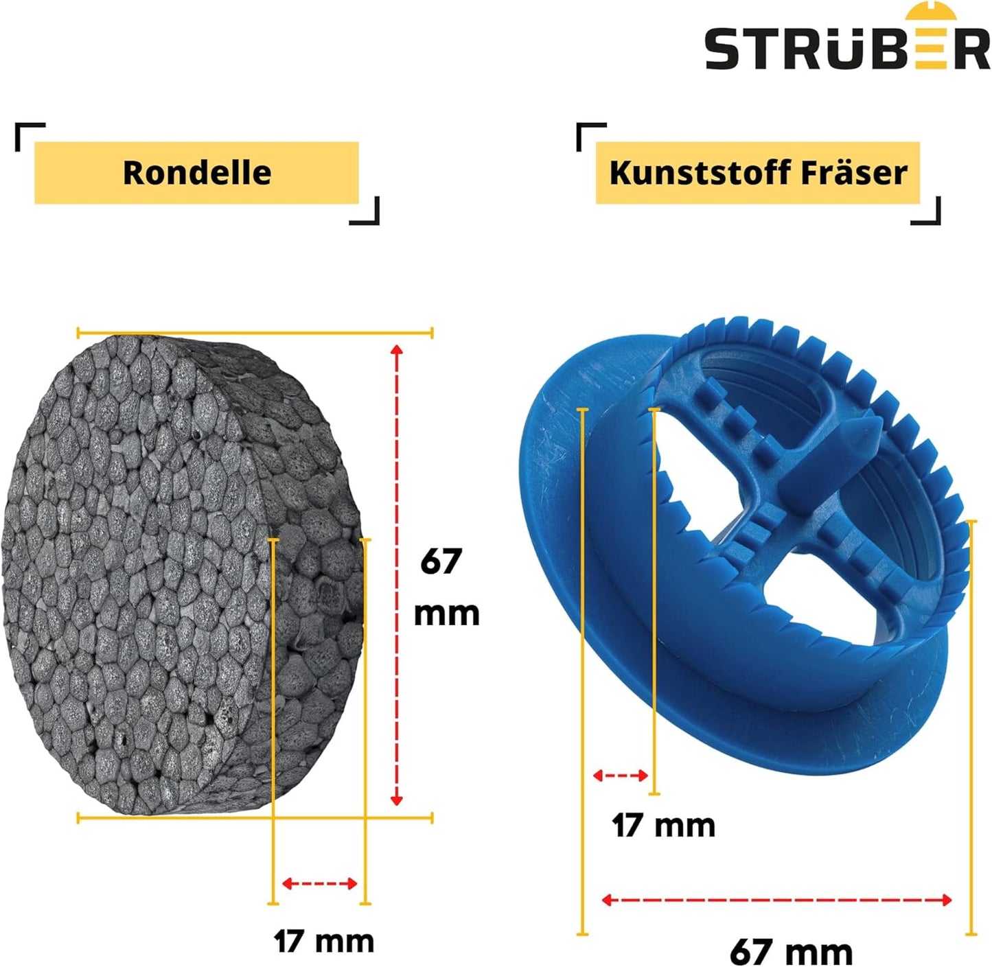 WDVS Dämm-Set mit Styroporfräser, 501-teilig, 500 Stk. Rondelle + 1 Stk. Fräser Grau