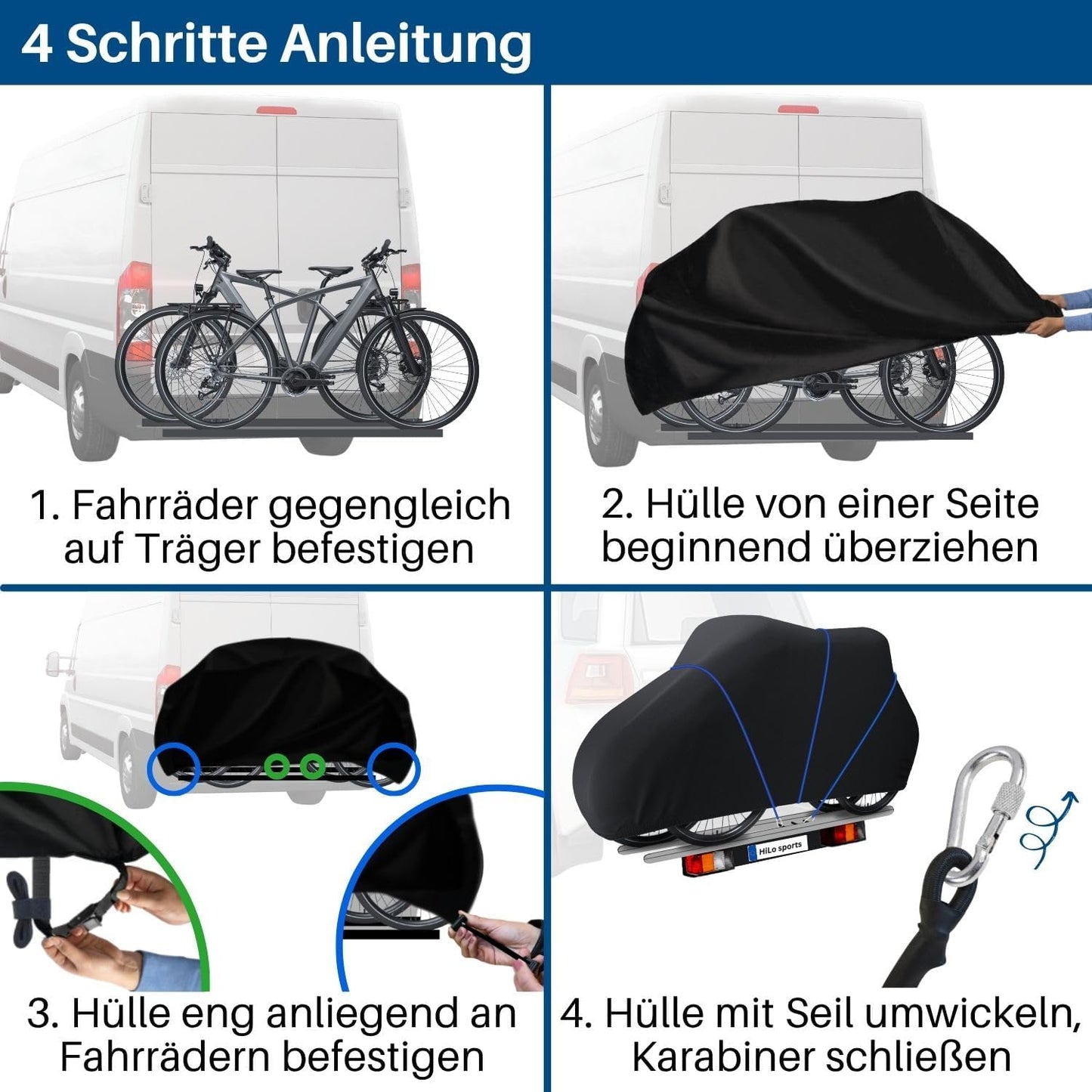 Reissfeste Fahrradabdeckung für Heckträger