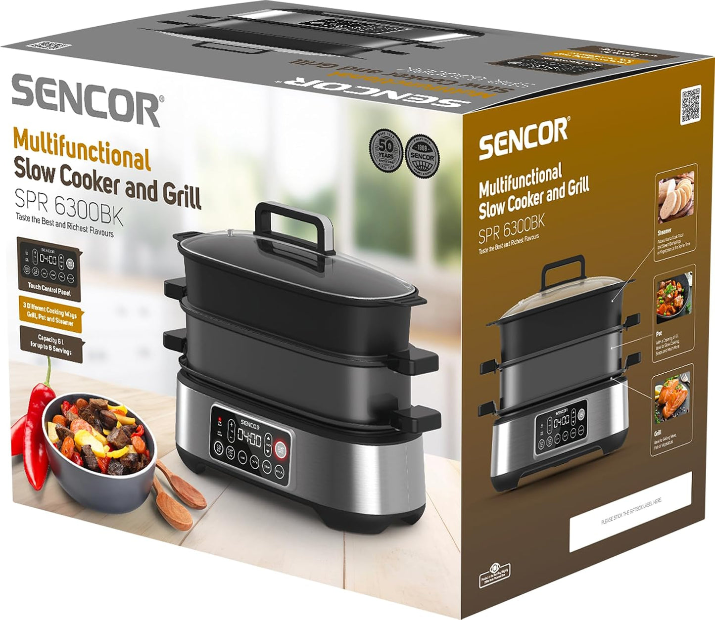 Multifunktions-Slowcooker und Grill SPR 6300BK