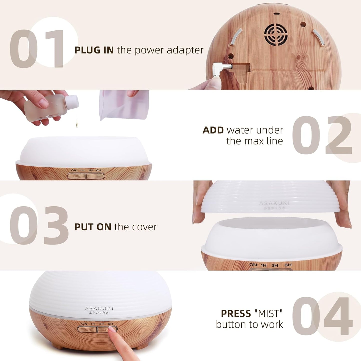 Aroma Diffuser mit LED Licht, Gelb