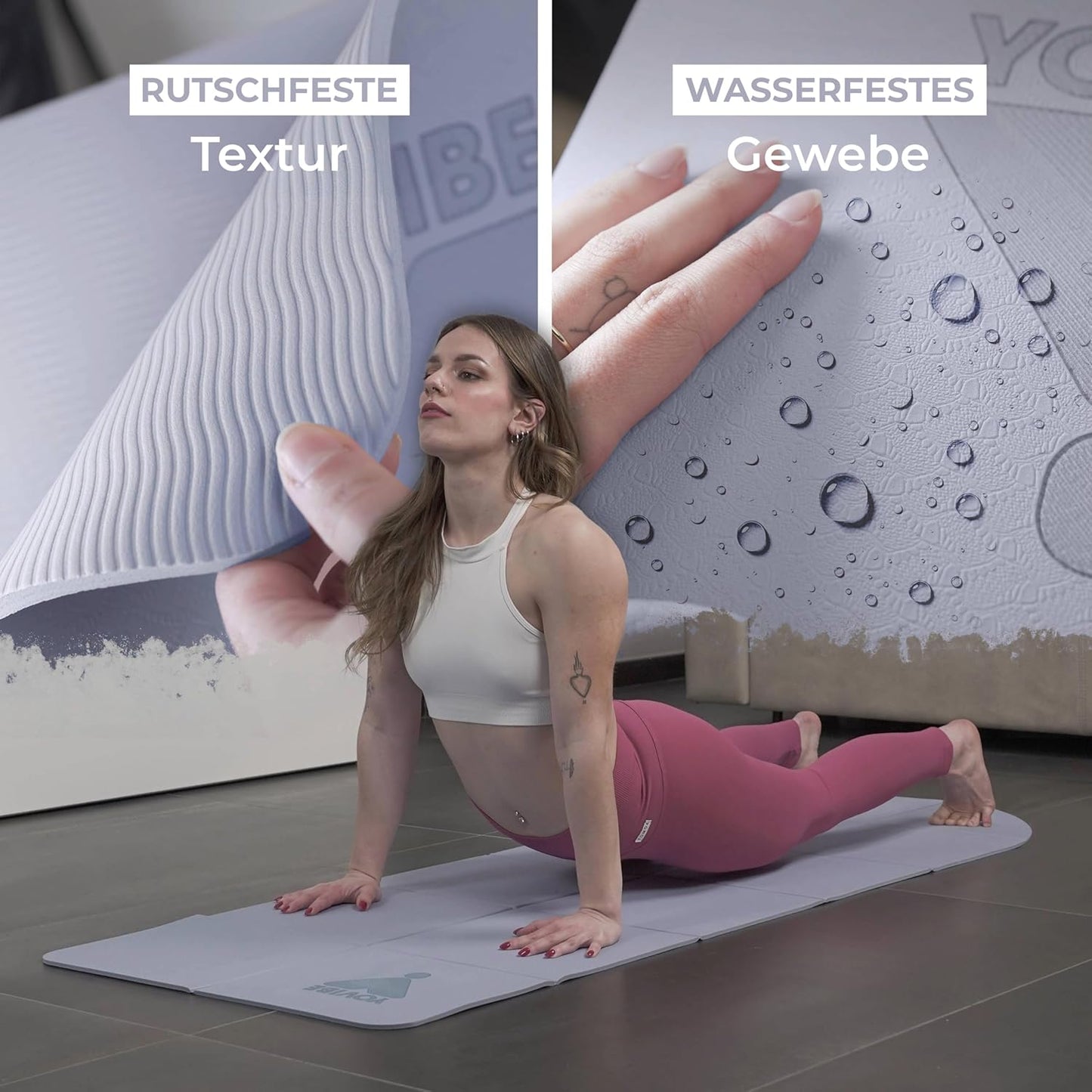 Faltbare Yogamatte, Blau