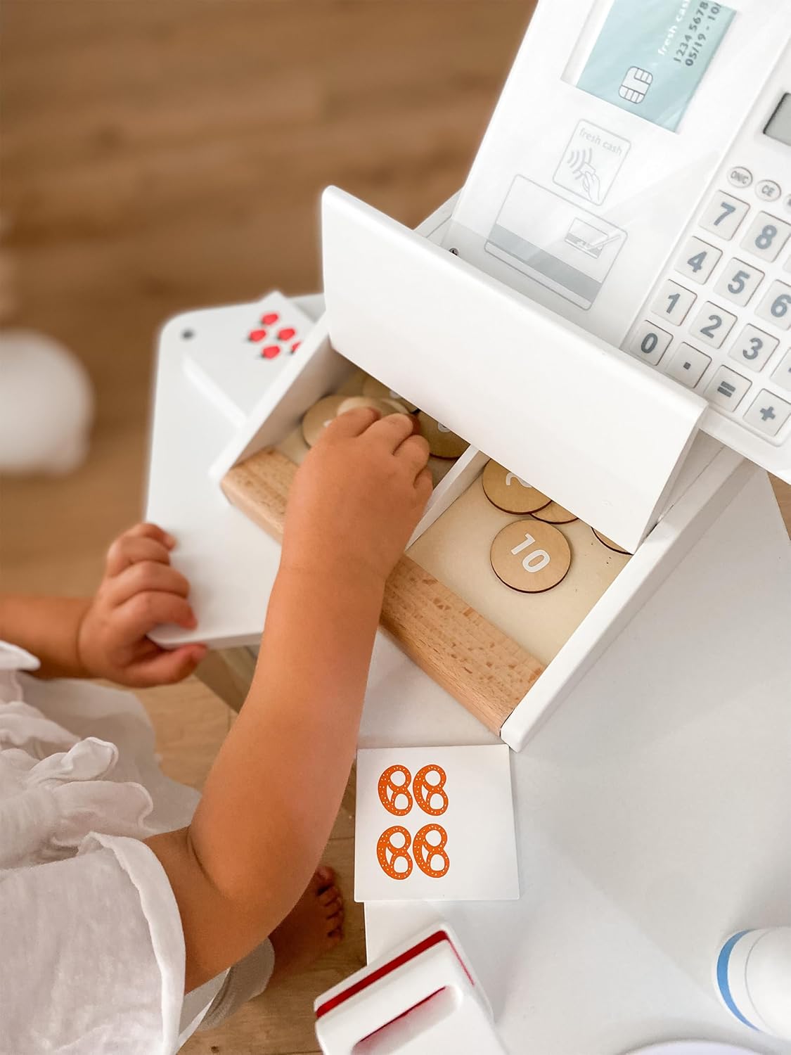 Holz-Kasse für Kaufladen-Rollenspiele, Kasse