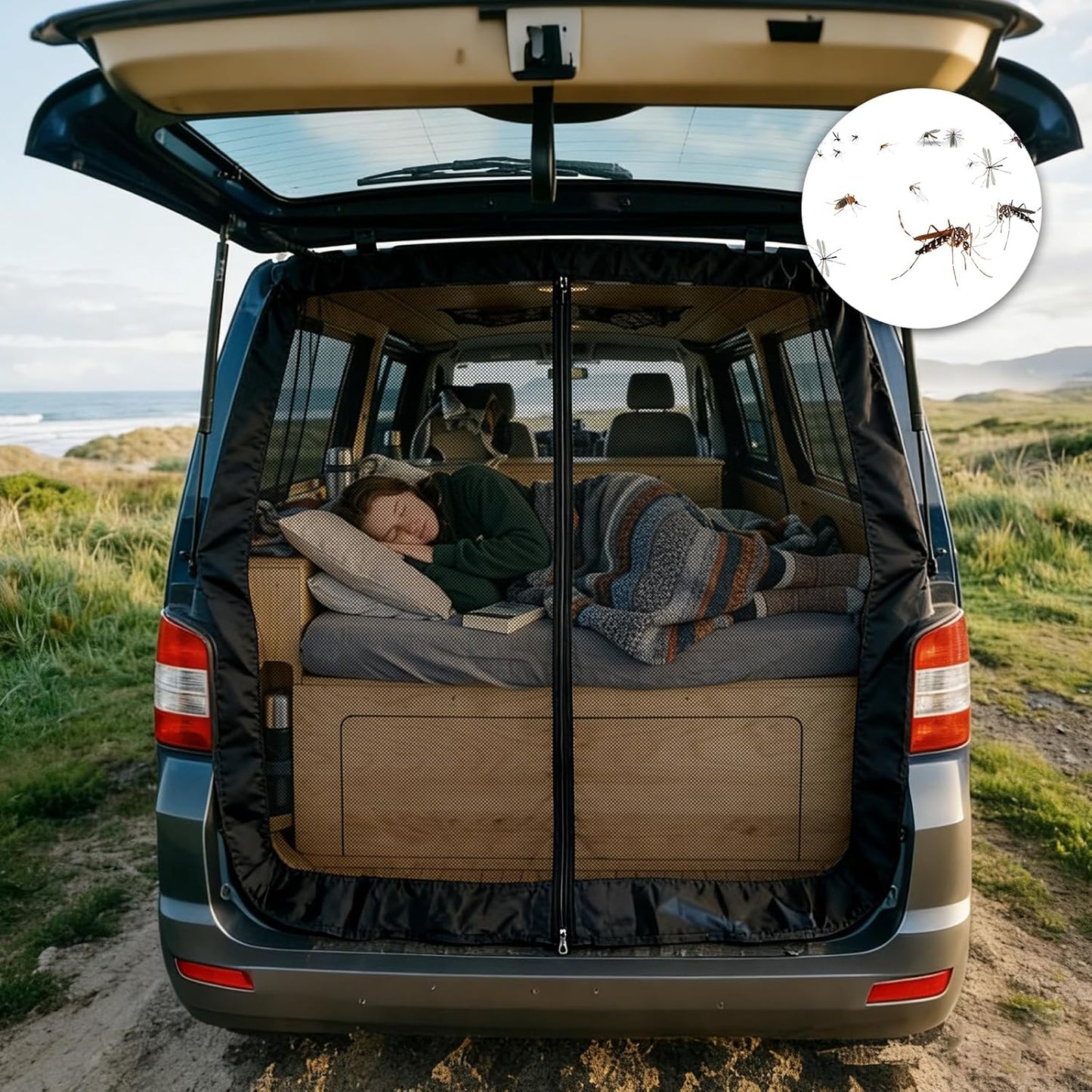 Magnetisches Moskitonetz Hintertür für VW T5 T6, Hintertür