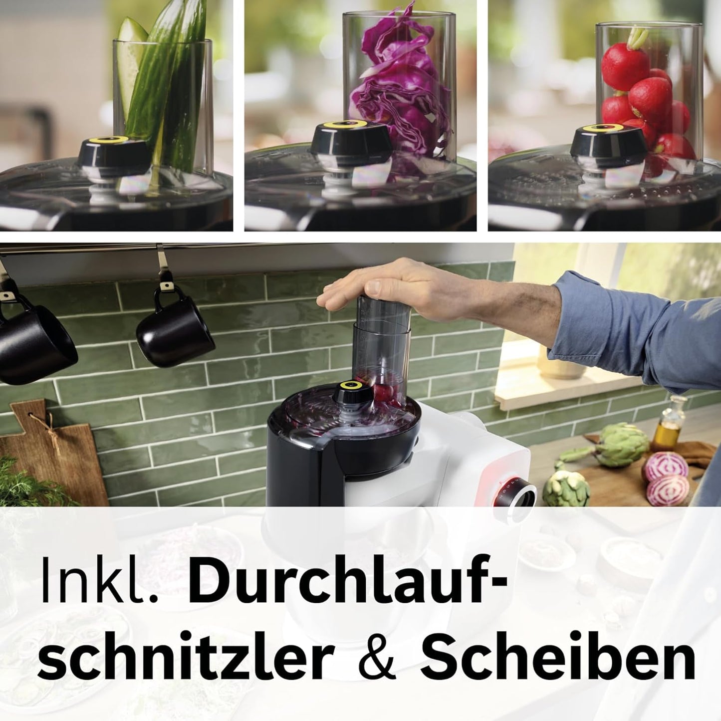 Küchenmaschine Serie 6 MUMS6EW13D, Durchlaufschnitzler Weiss