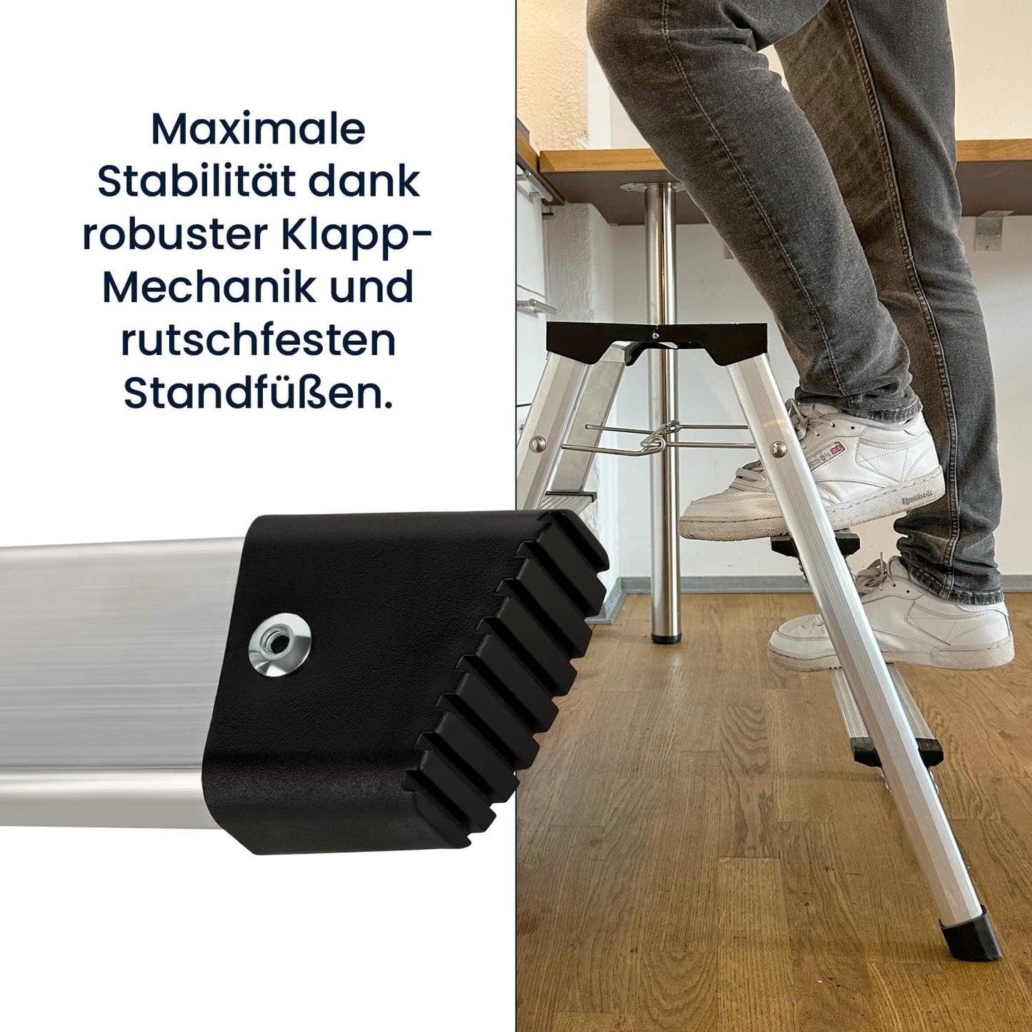 Aluminium Tritt Hocker, 2 x 2 Stufen
