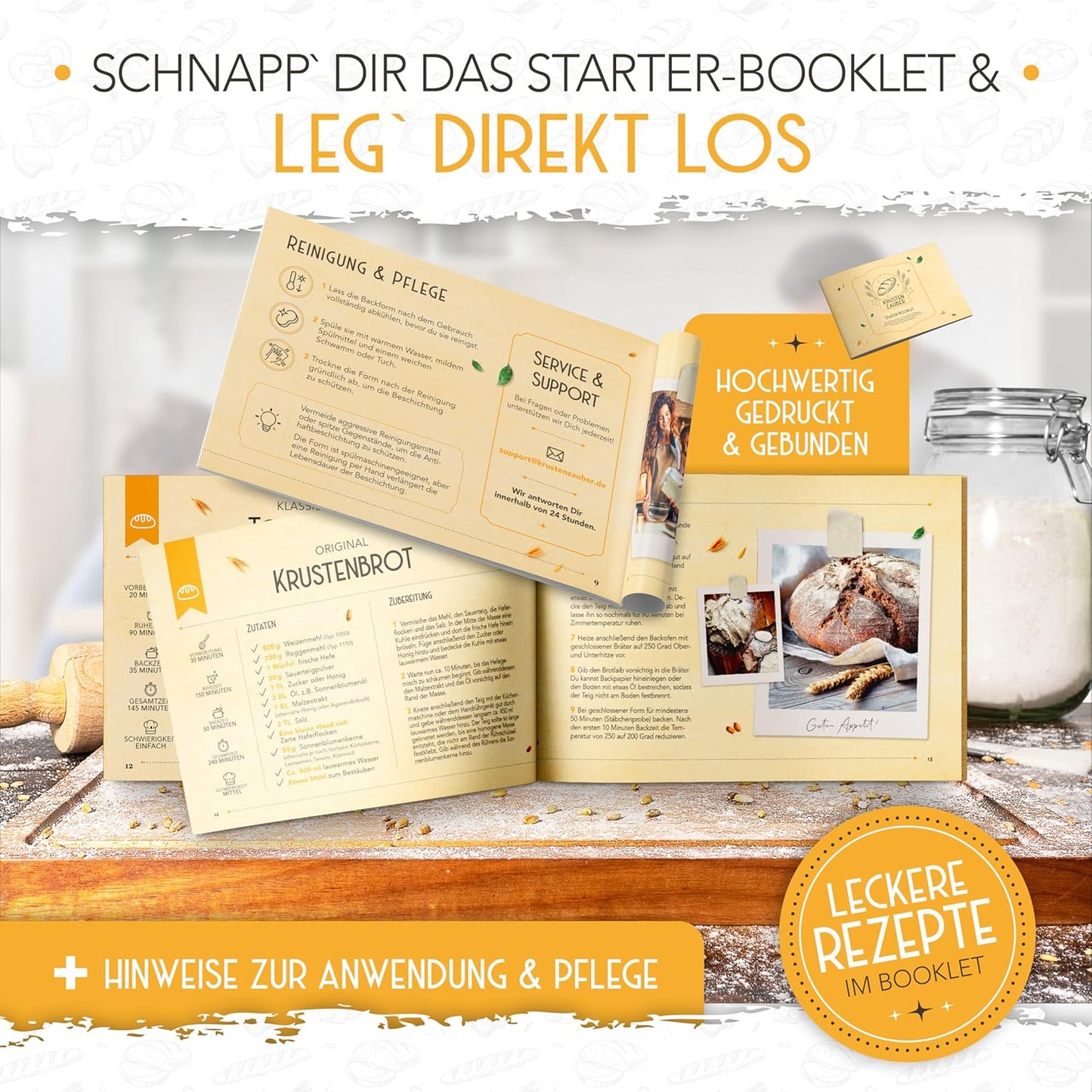 Brotbackfrom mit Deckel inkl. Gärkorb, Rosa Kastenform
