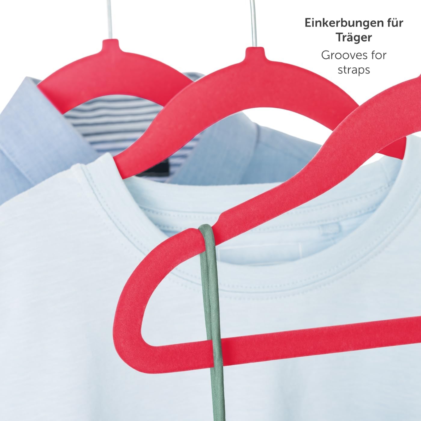 Kinder-Kleiderbügel-Set, Samt, rutschfest, drehbar (30 Stück), 30 Stück Pink