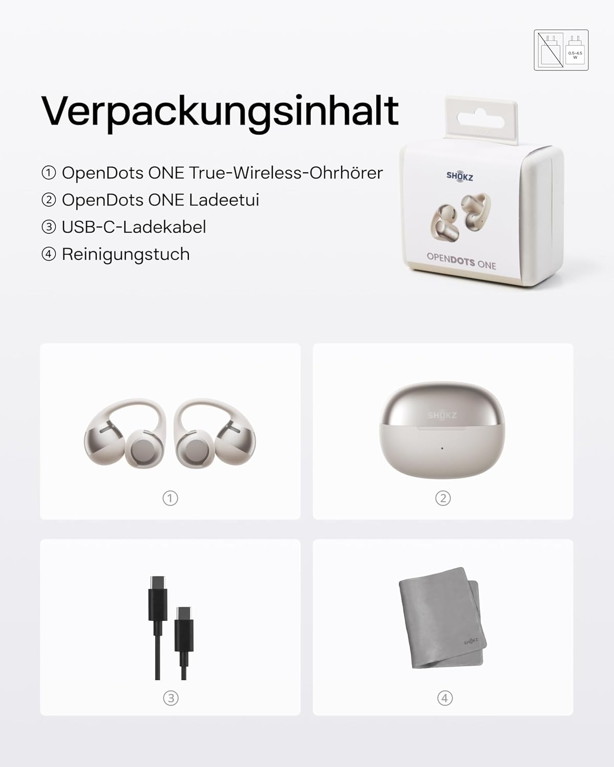 OpenDots One Open-Ear-Kopfhörer, Standard grau