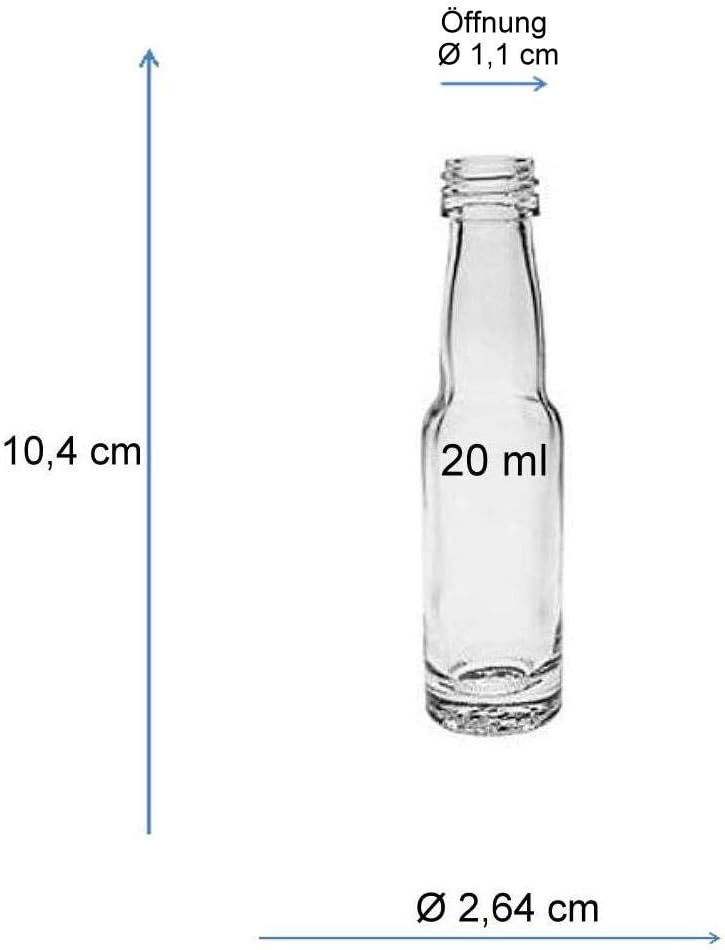 Mini Glasflaschen-Set mit Schraubverschluss (50 x 20ml), 50 x 20ml