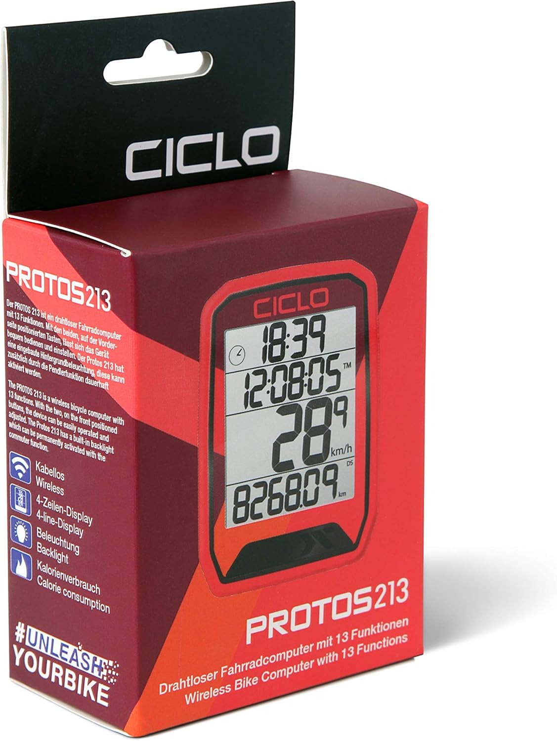 Protos 213 Velocomputer, in rot
