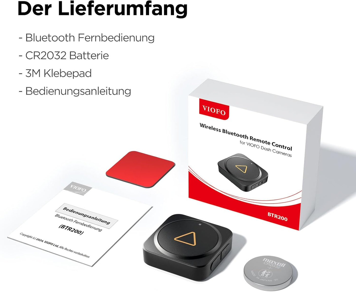 Bluetooth Fernbedienung für Dashcams