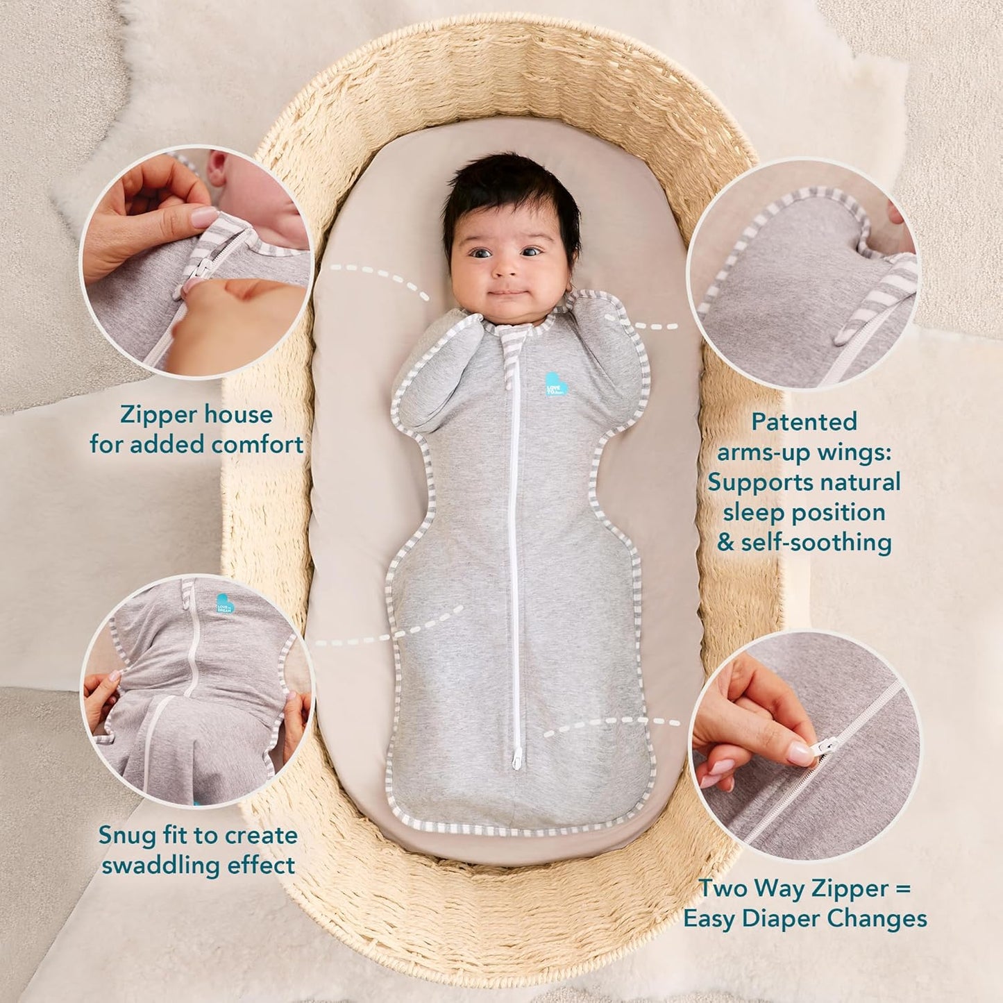 Baby-Schlafsack für Neugeborene, Neugeborene (2,2-3,8kg) Bees Olive