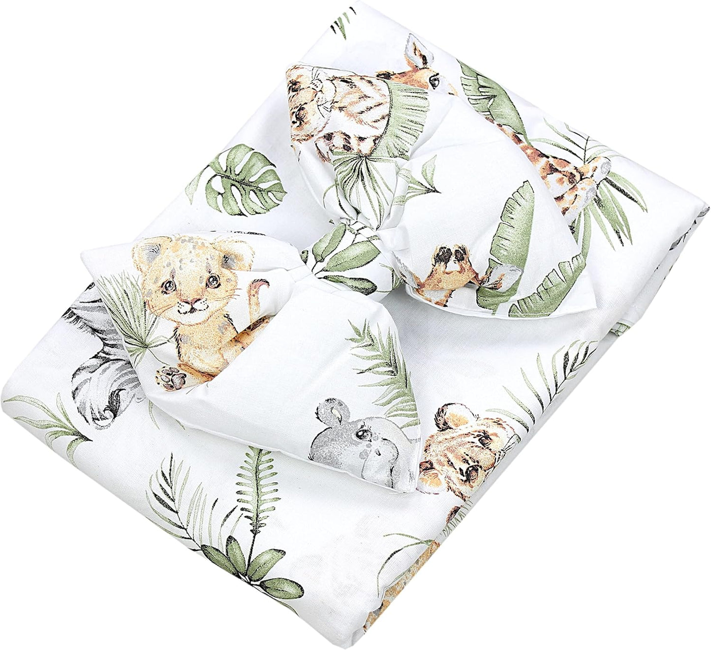 Babybett Himmel mit Schleifchen (160x240 cm), H240 x B160 cm (1er Pack) Safari / Löwe / Braun / Blätter / Grün
