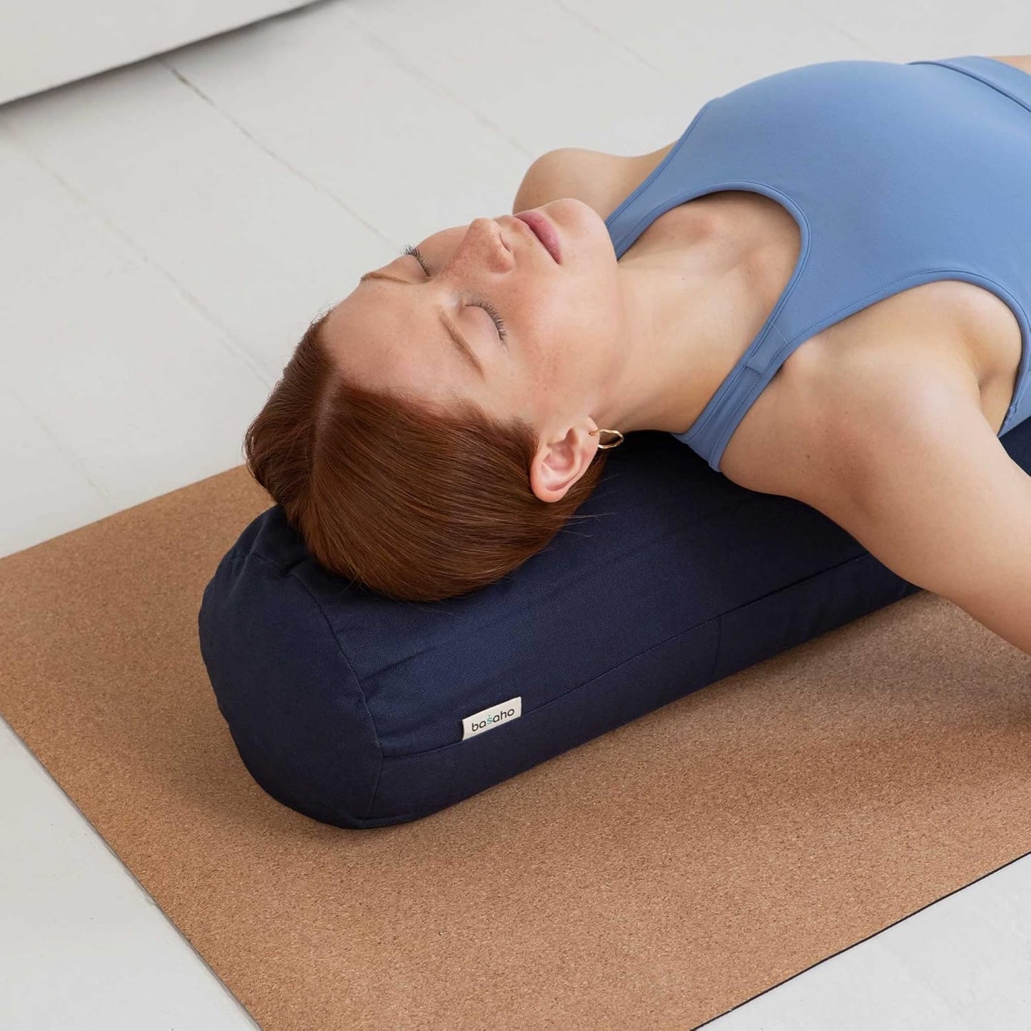 Yoga-Bolster mit Buchweizenschalenfüllung, Mitternachtsblau