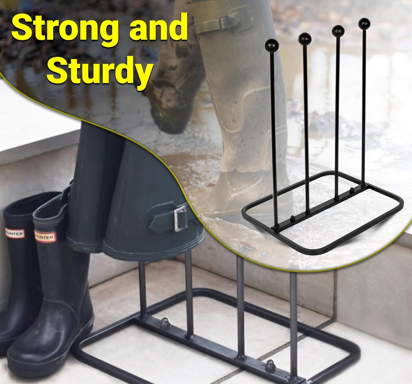 Stiefelregal, 2 Paar Stiefel Zahnstange