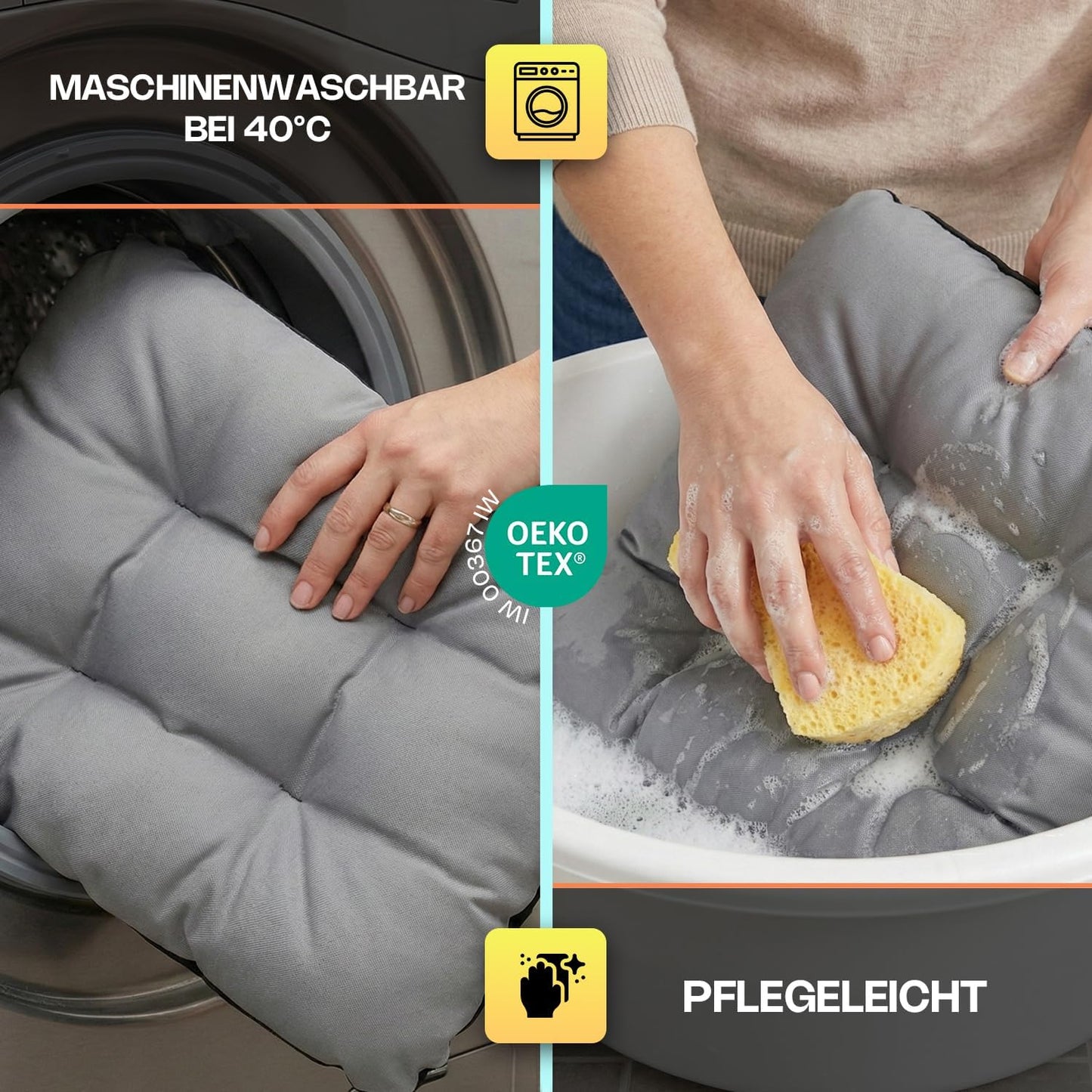 8er-Set Outdoor-Sitzkissen, 8er 45x45x5 cm Set Dunkelgrün