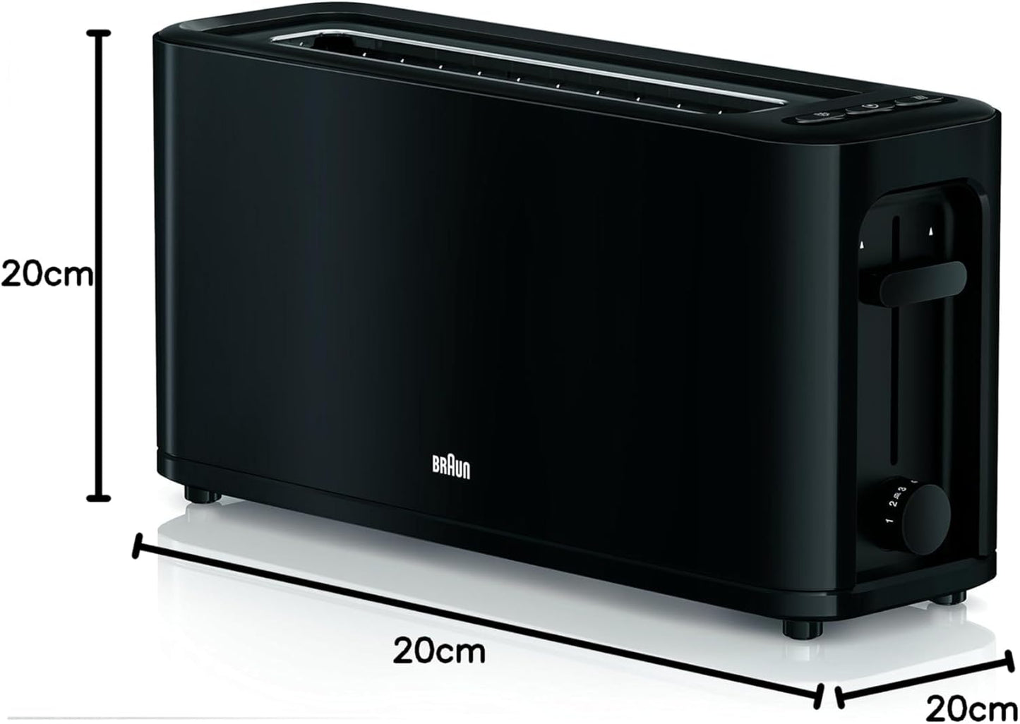 Langschlitz-Toaster mit Aufwärm- und Auftaufunktion PureEase HT3110, Schwarz