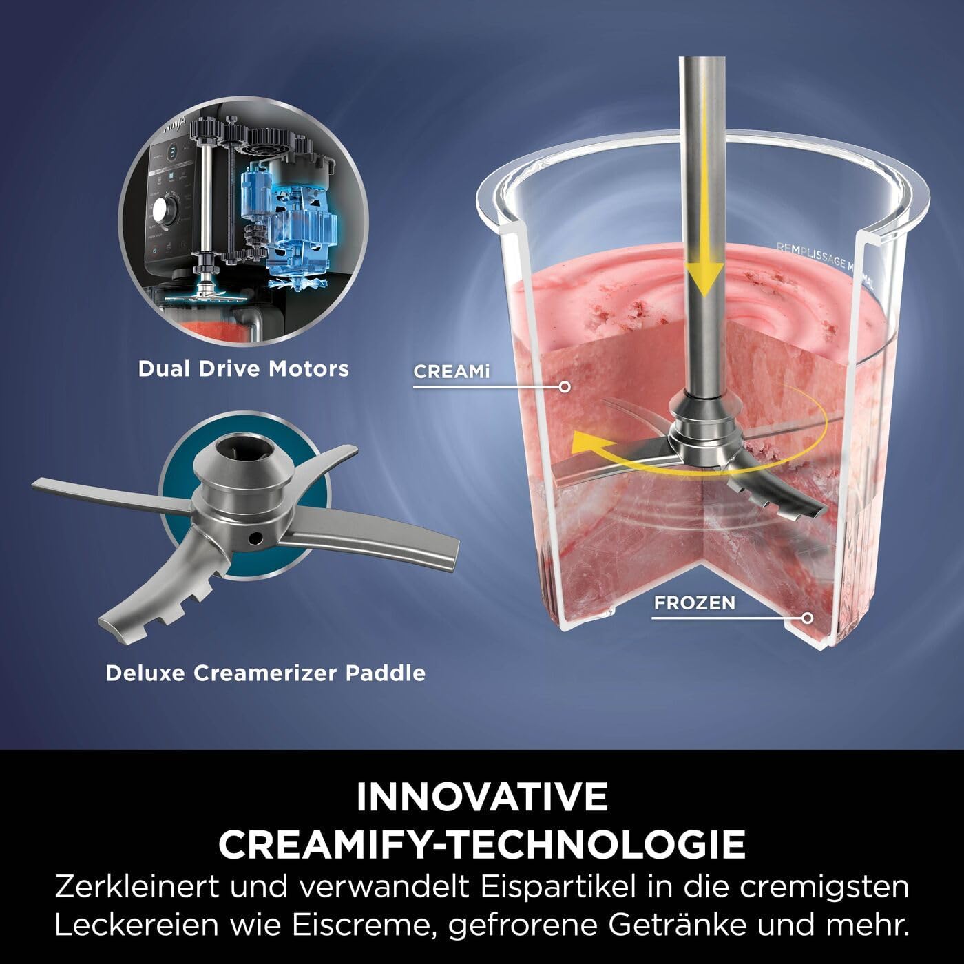 CREAMi Deluxe Eismaschine mit 10 Funktionen, NC502EUSTGD, Stone Gold