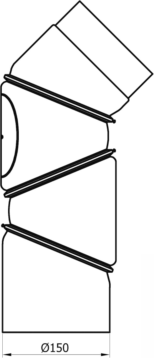 Rauchrohrbogen Multibogen mit Reinigungstür (0-90°), 150 Gussgrau