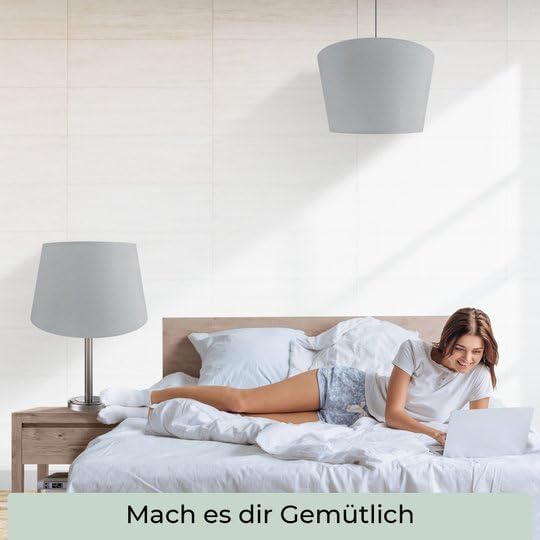 Lampenschirm, Grau XL = ØU: 30cm | ØO: 23cm | H: 18cm
