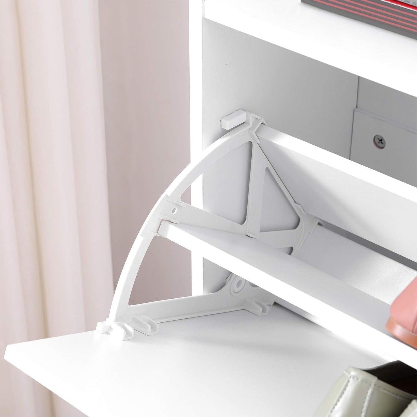Schuhschrank mit 2 Klappen und offenem Fach, Wolkenweiß 2 Klappen (60B cm)
