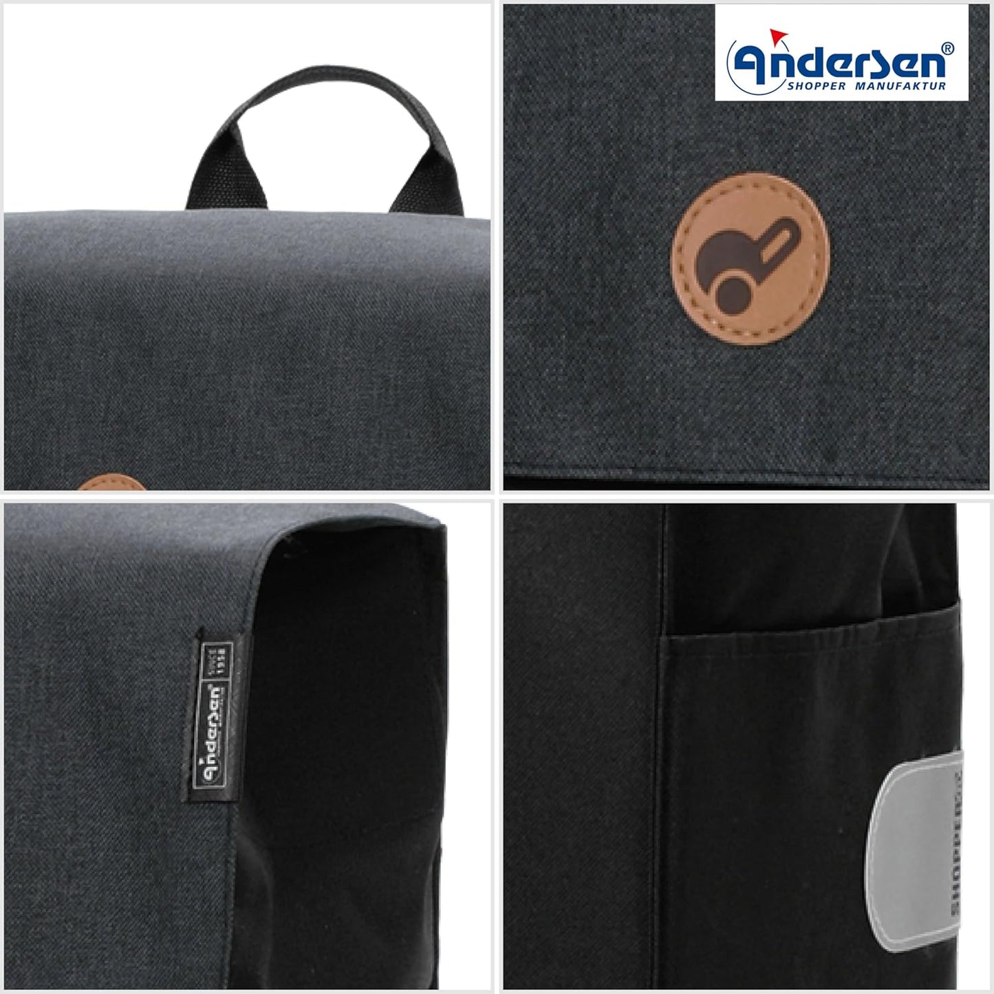 Ersatztasche für Einkaufstrolley, Schwarz