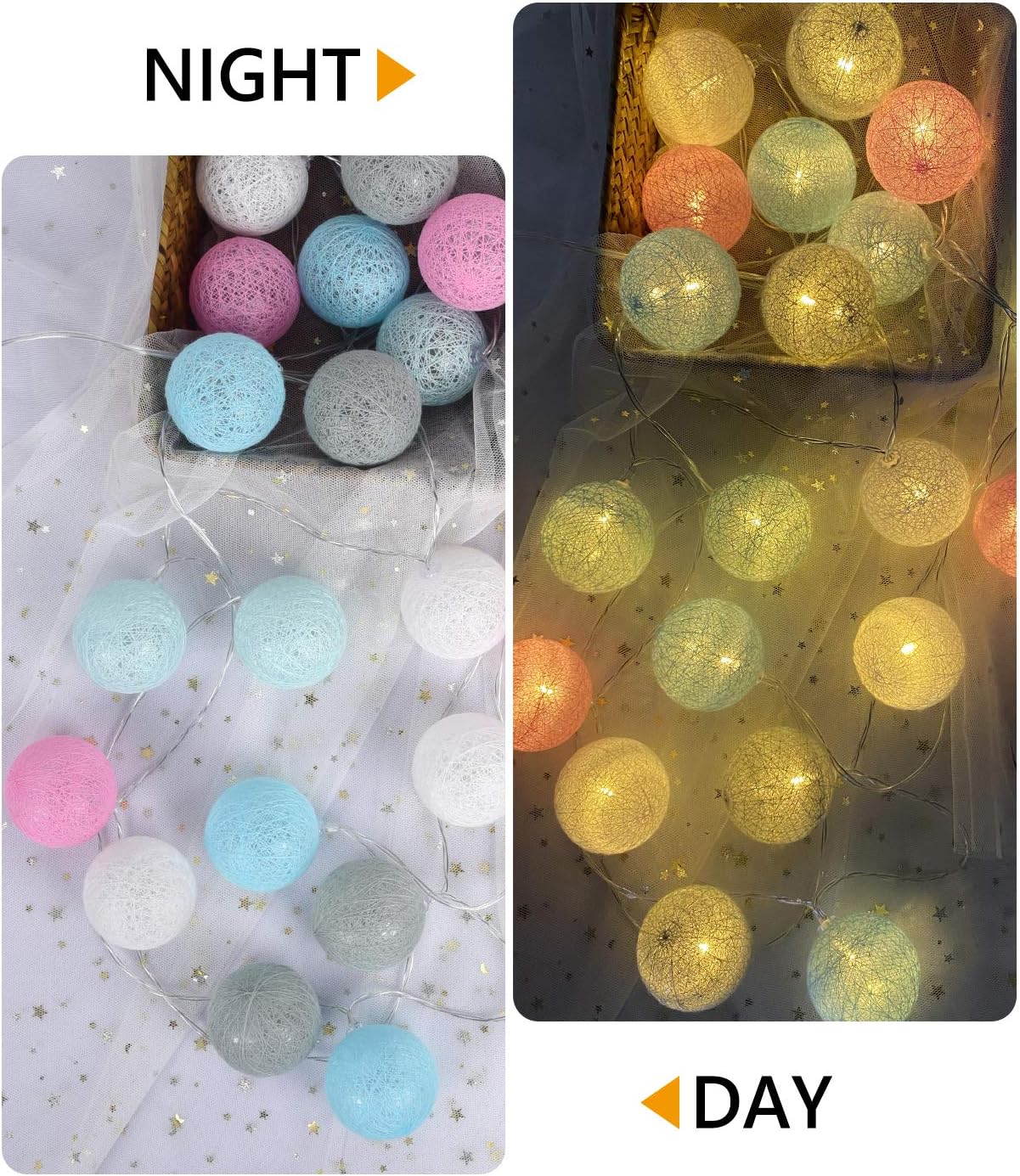 Kugeln-Lichterkette, Bunt ; 30 Kugeln