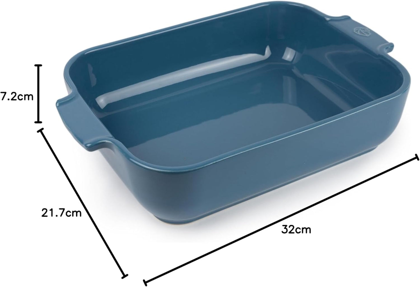 Rechteckige Auflaufform, 32 cm Hellblau