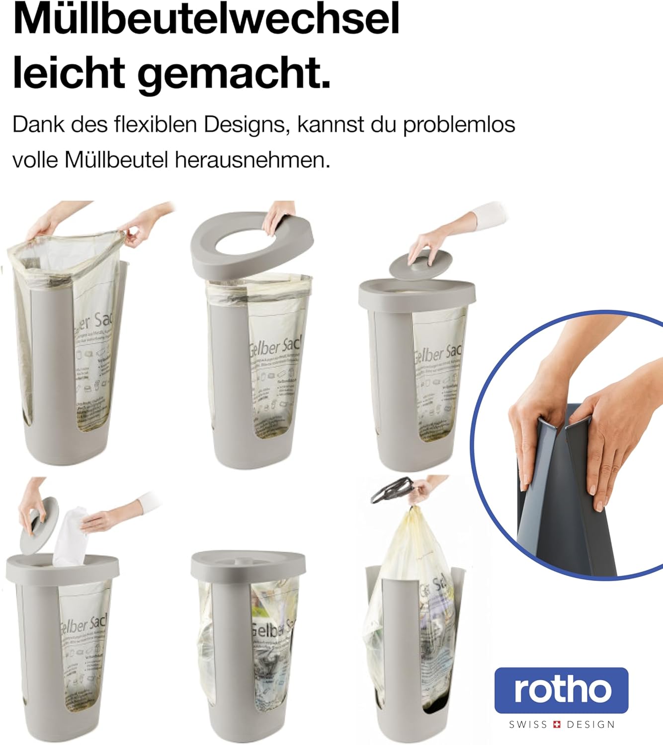 Müllsackständer mit Deckel, 1 x Müllsackständer Cappuccino