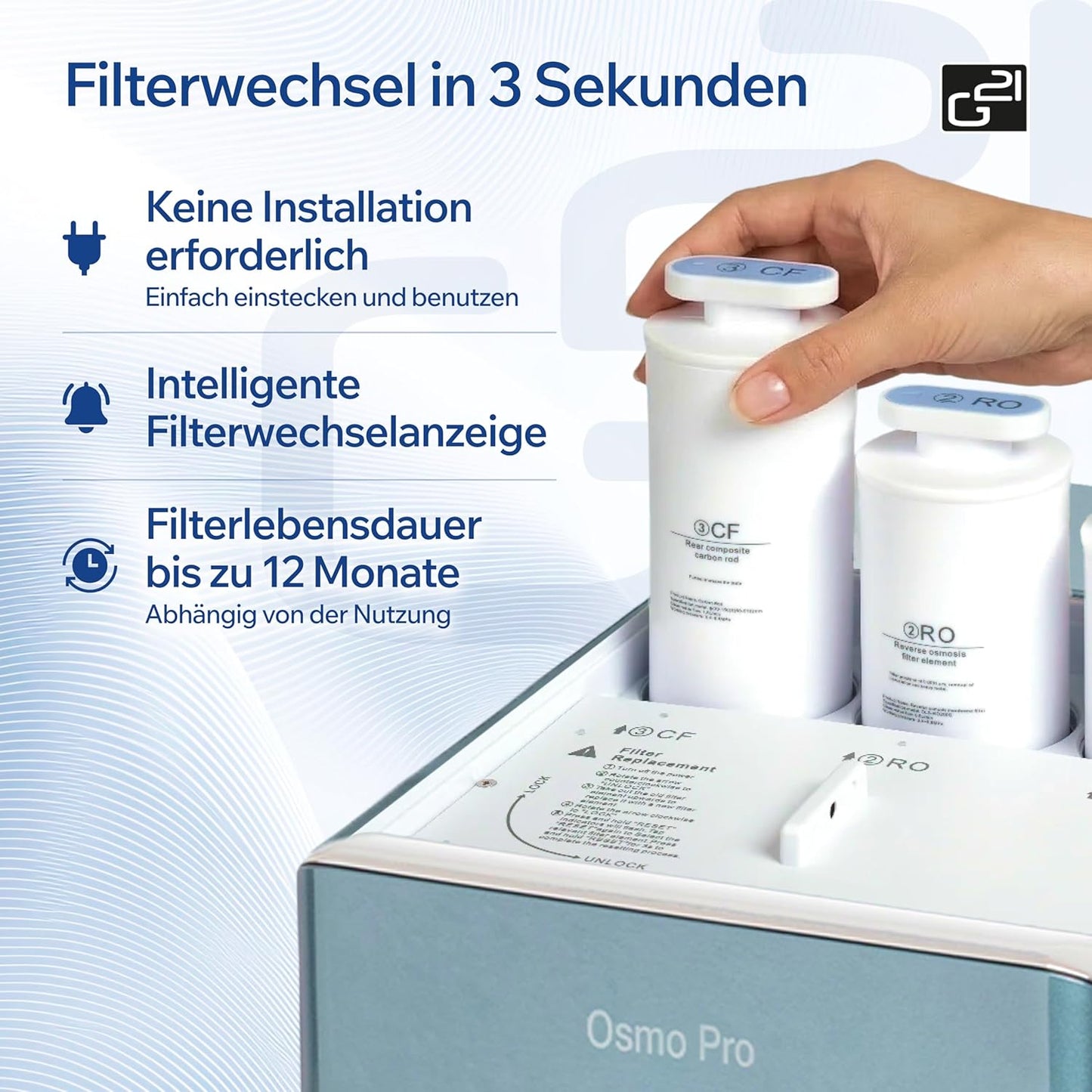 Osmo Pro Osmoseanlage mit Wasserstoff- & Heisswasserfunktion, Osmo Pro