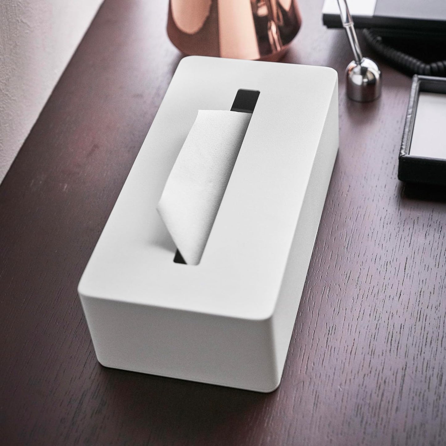 Minimalistische Taschentuchbox Tower, Weiss