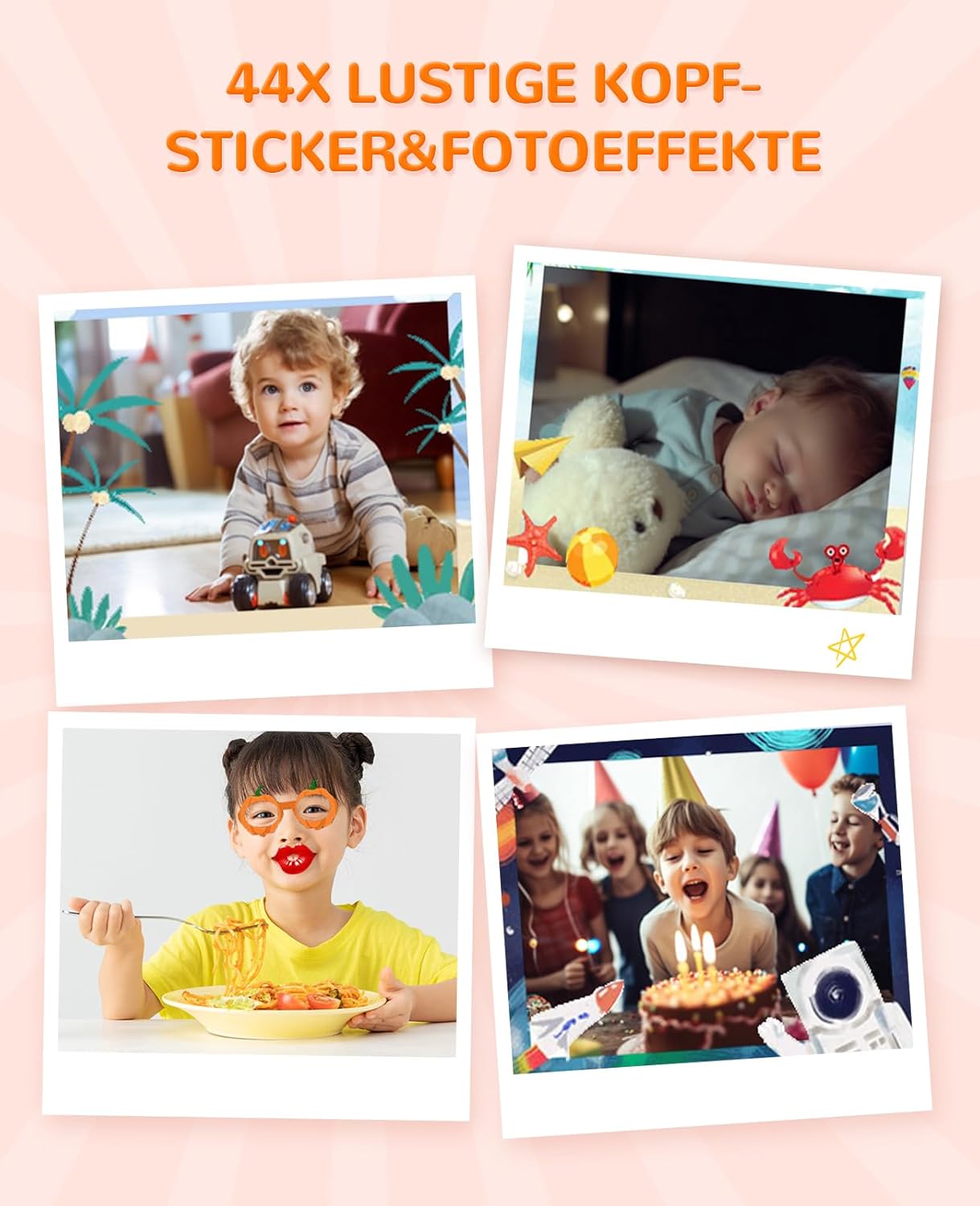 Digitale Kinderkamera mit Video & Lernspielen, Schnecke