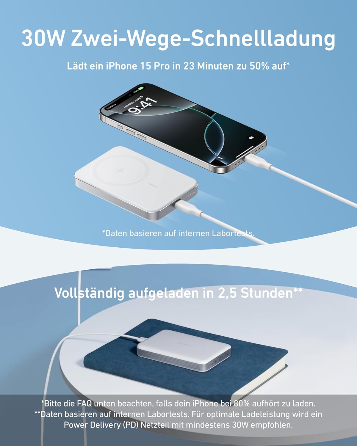 MagGo Slim Quick Charger Powerbank, Weiss