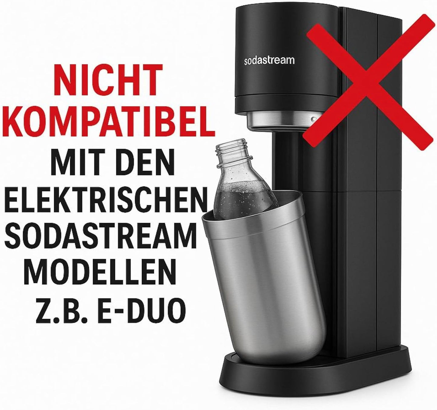 CO2 Adapter-Schlauch für Wassersprudler (1,5m), Schwarz