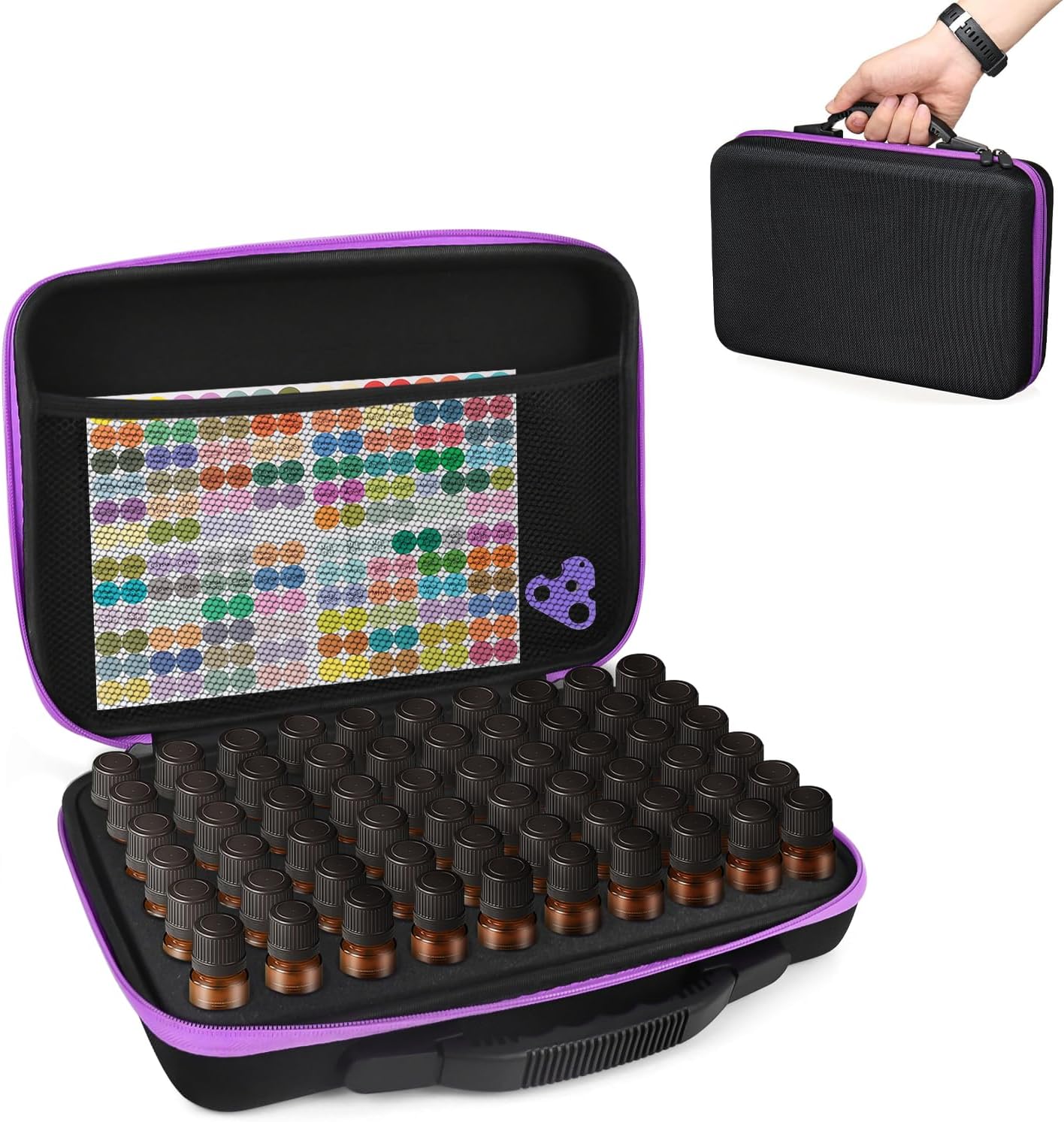 Aufbewahrung für ätherische Öle (60 Flaschen), Purple