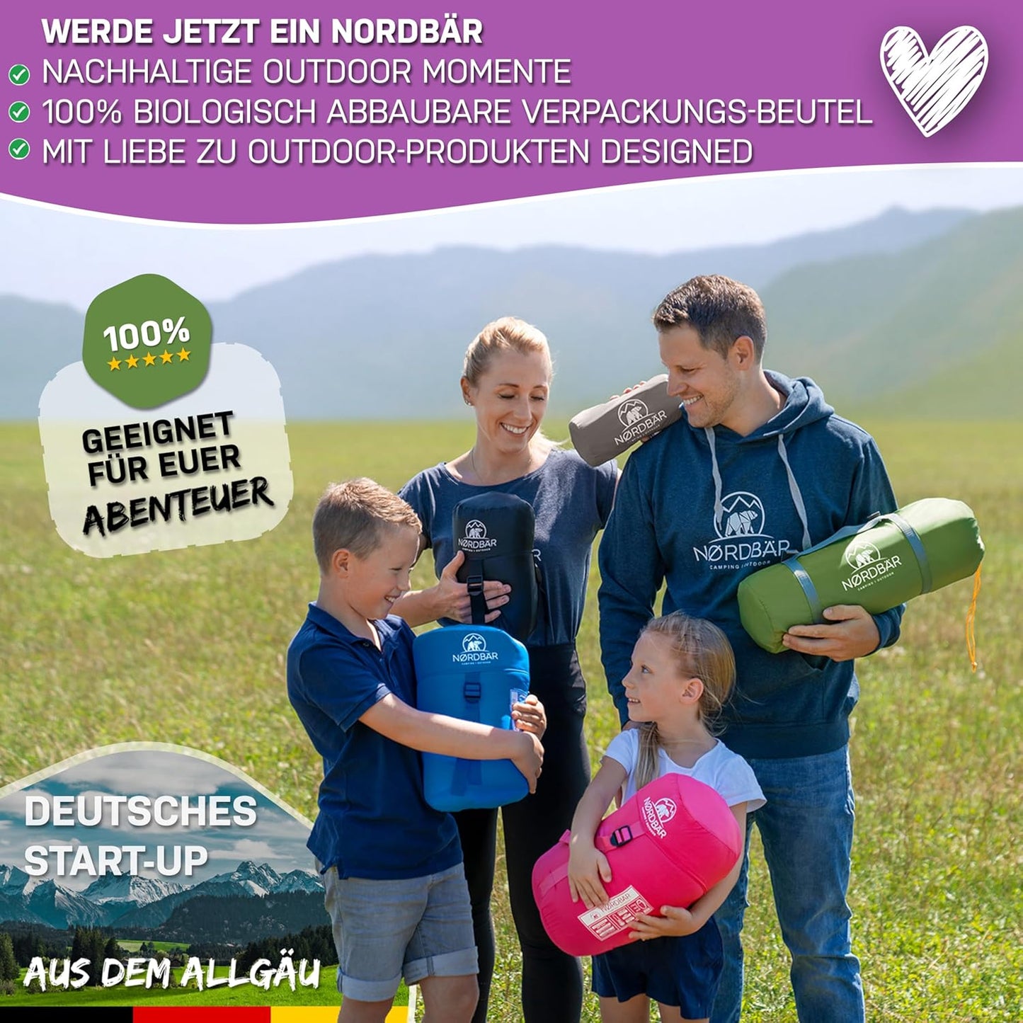 Kinderschlafsack, Lila/Türkis