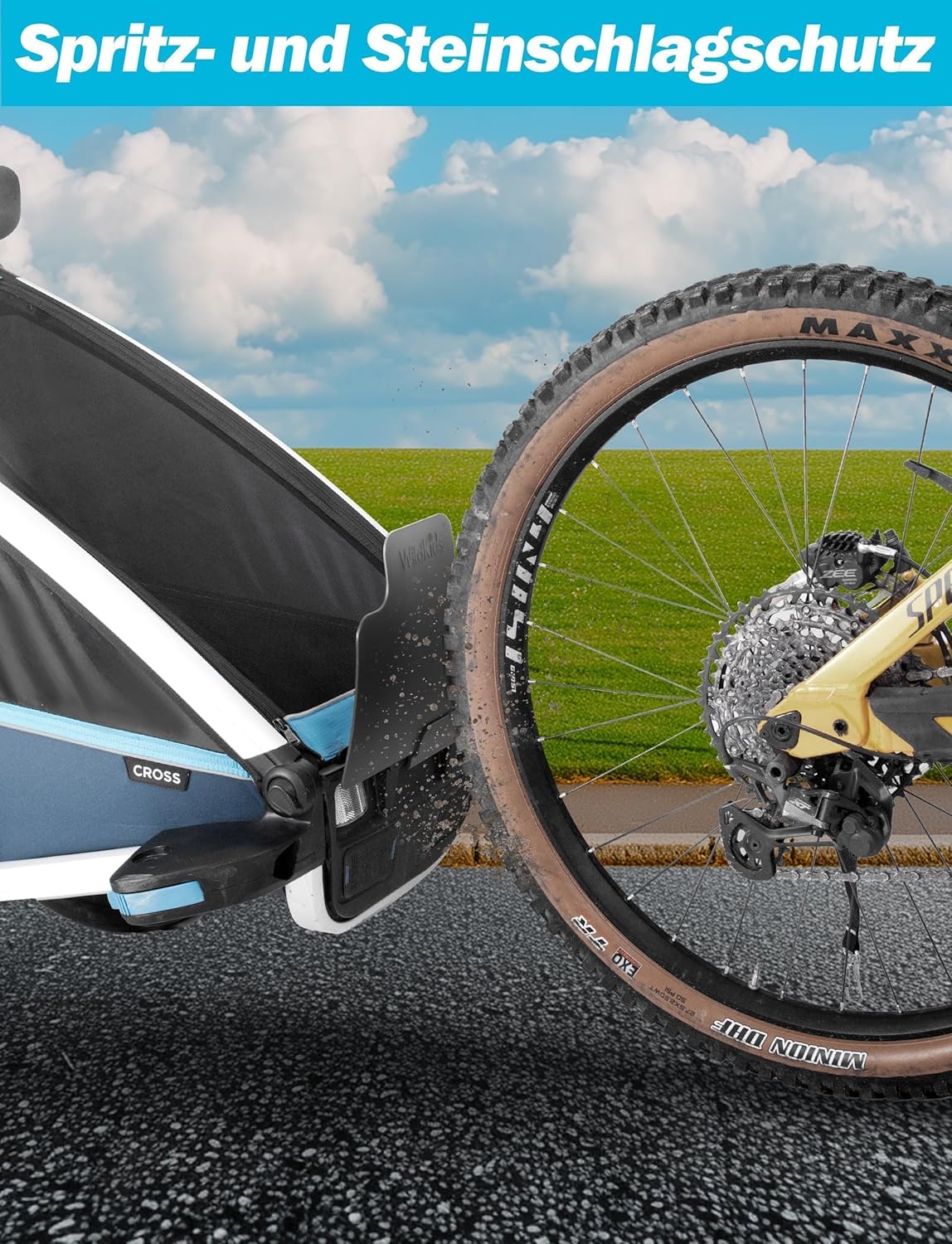 Verstellbarer Spritzschutz für Thule Chariot Anhänger