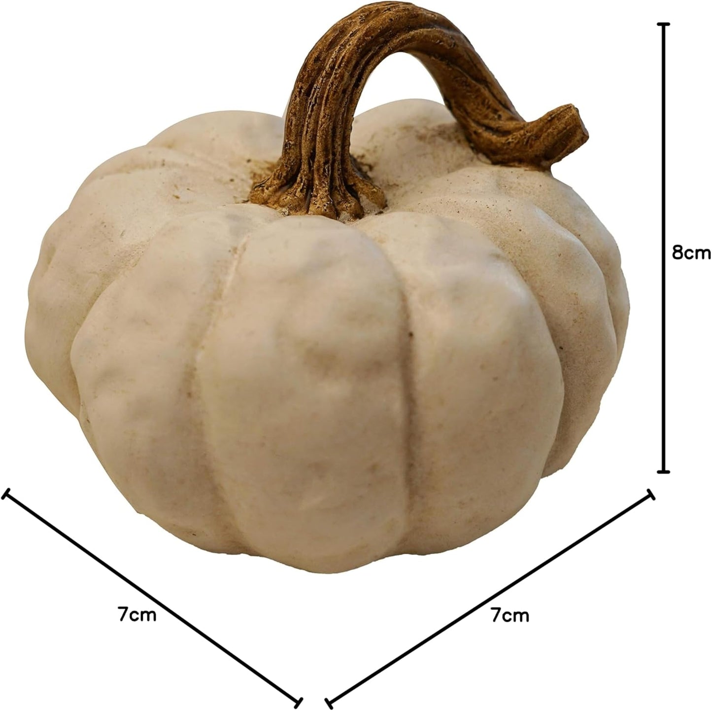 3er-Set Herbstliche Deko-Kürbisse, Weiss