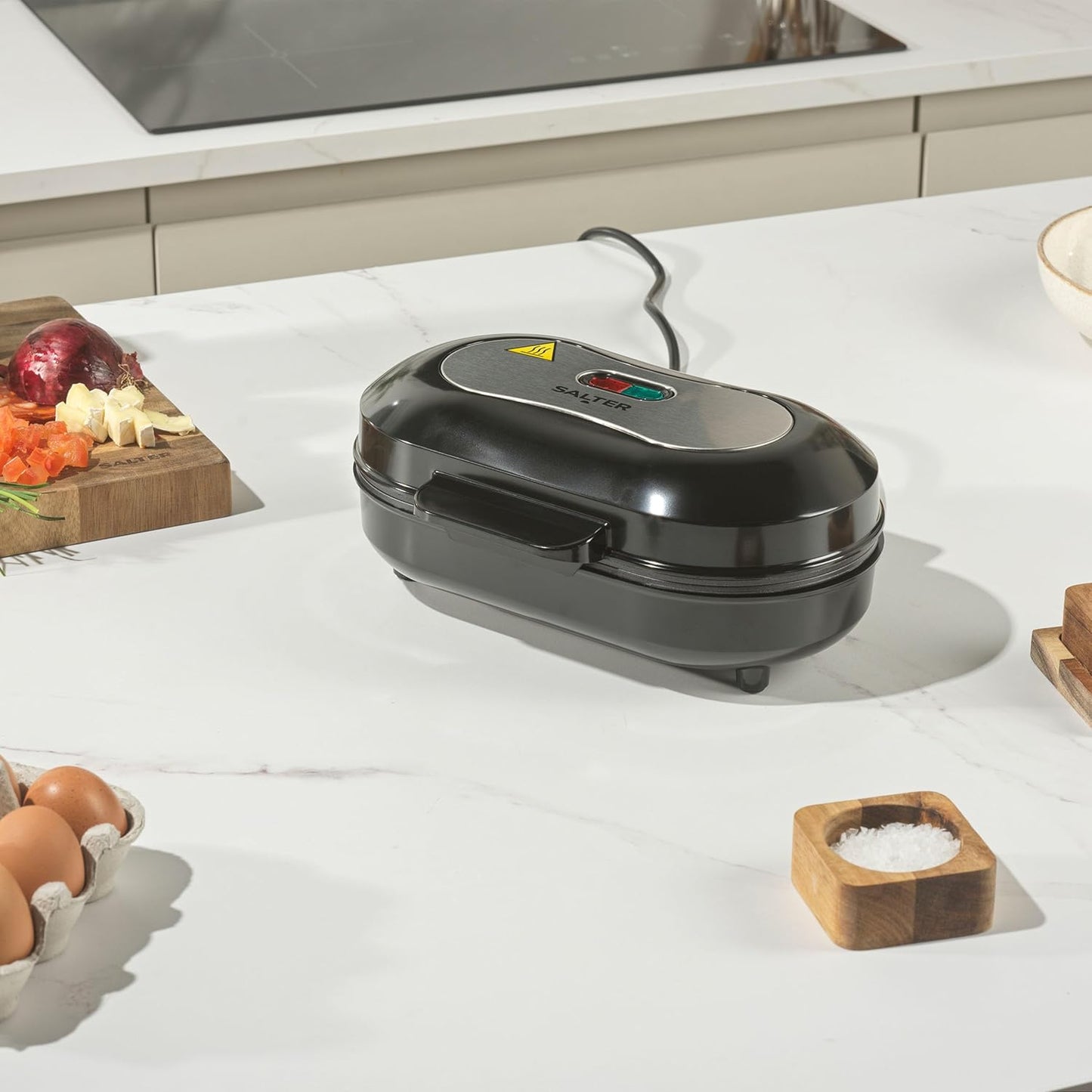 XL Dual Omelette Maker mit Antihaftplatten, EU Stecker XL Doppel-Omelett-Maker