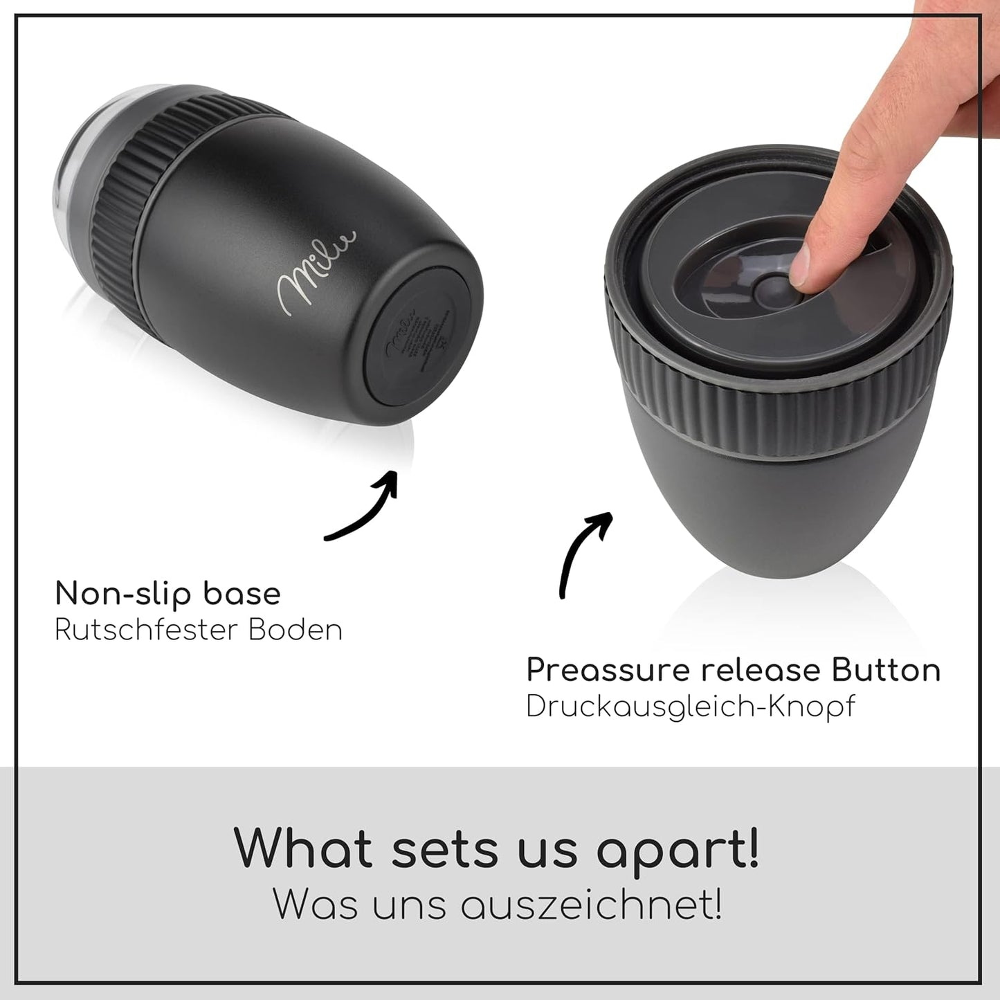 Müslibecher to go, Schwarz
