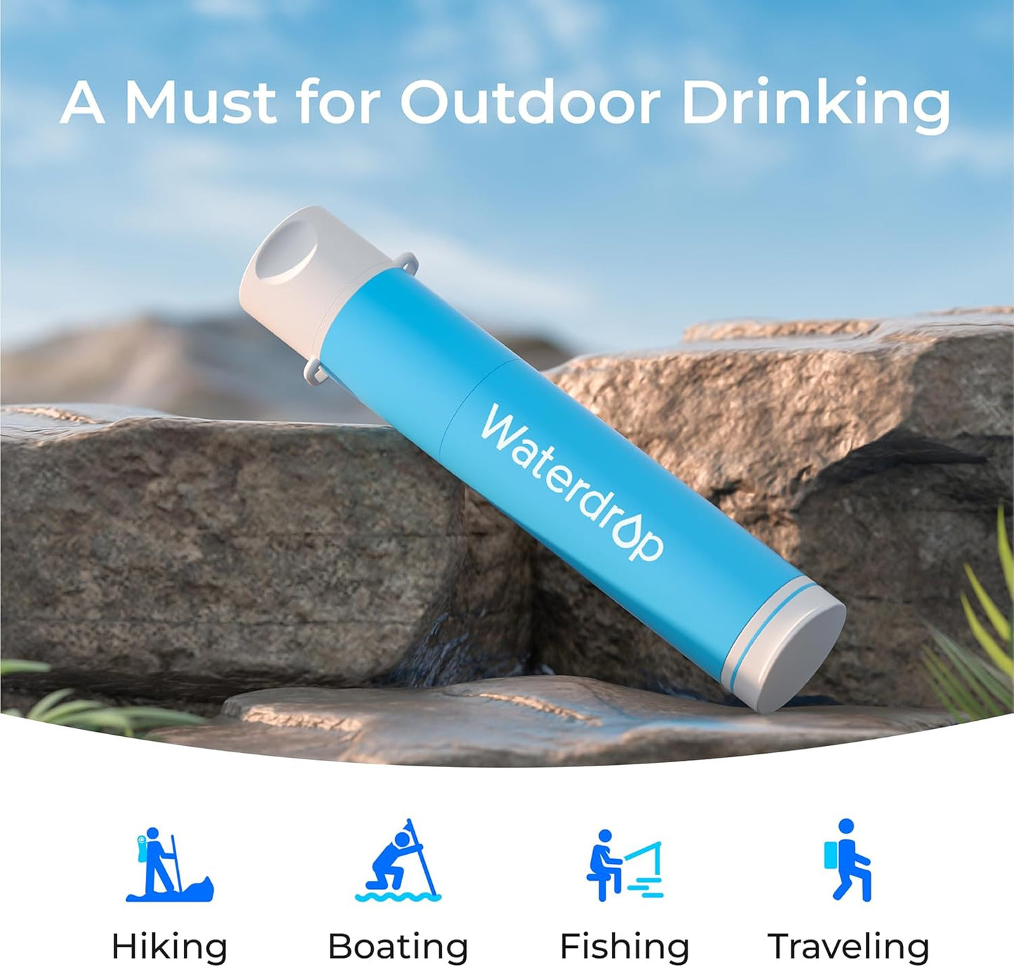 Wasserfilter Outdoor-Survival-Set, 2 Strohhalme