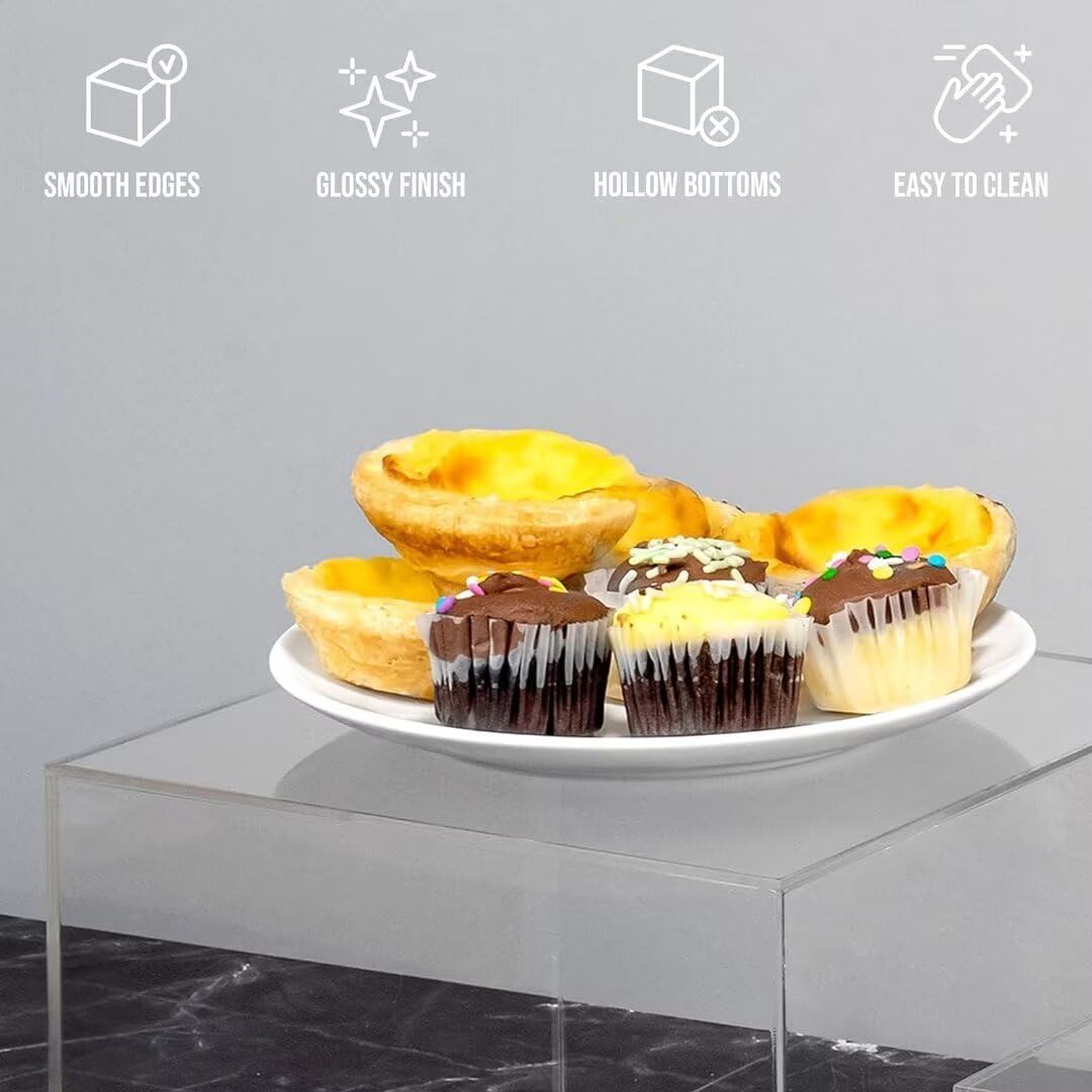 3-teiliges Buffet Präsentationsständer Set, 3 Transparent 6'' 7'' 8''