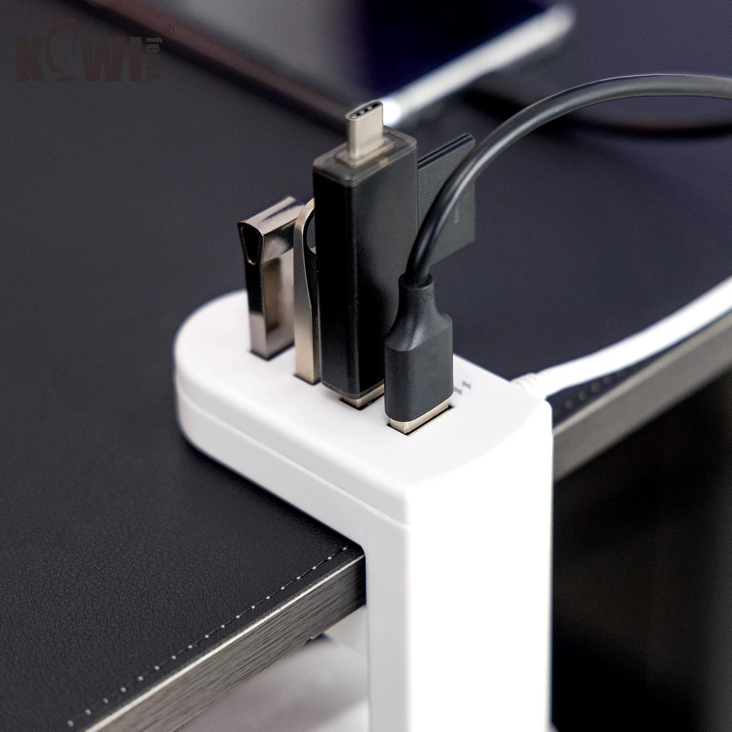 Kopfhörerhalter, USB 3.0/2.0-Anschlüssen Modell – Weiss