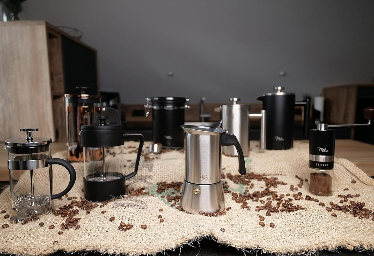 Espressokocher für 9 Tassen, Schwarz 9 Tassen (450 ml)