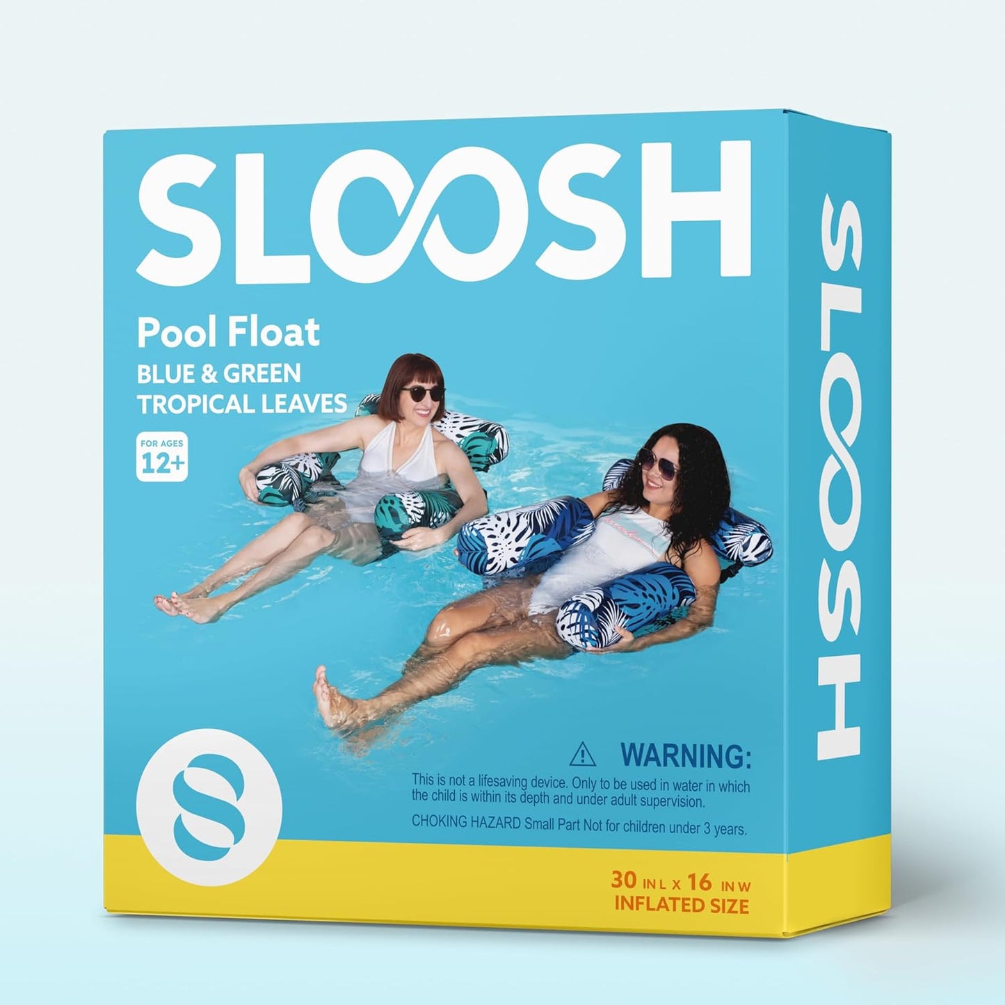2er-Set Aufblasbare Pool-Schwimmsitze, Blau, Grün
